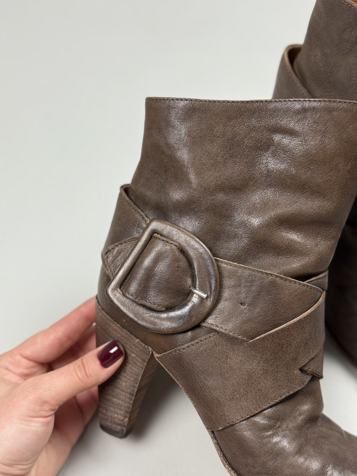 MoMA MOMA Ladies Leather Heeled Avant-Garde Boots Shoes Size 36 Size US 6 / IT 36 - 5 Thumbnail