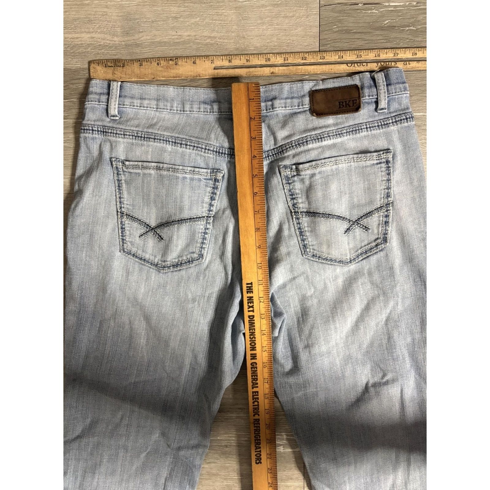 BKE BKE Tyler Straight Jeans Mens 38x32 Light Wash Blue Regular Fit Denim Pants Size US 38 / EU 54 - 6 Thumbnail