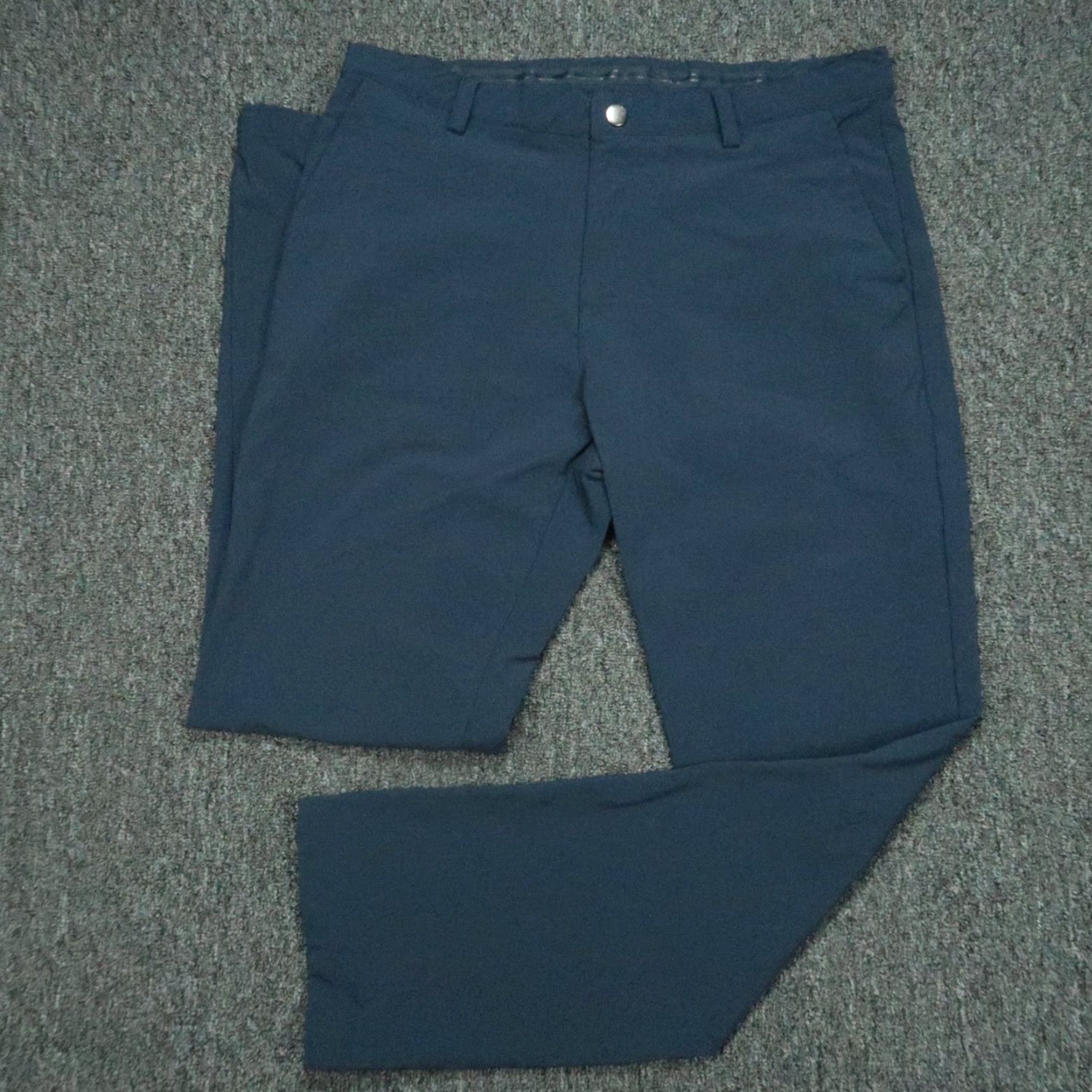 Vintage Ministry Of Supply Pants Men 34x31 Blue Slim Fit Chino Trouser - Flat Front, Button, Zip, 34, Blue, Slim, Polyester Size US 34 / EU 50 - 2 Thumbnail