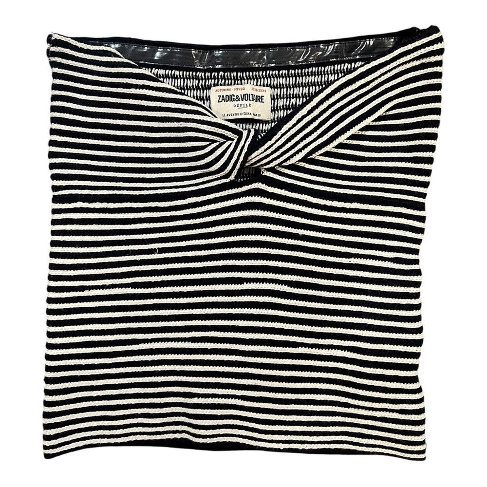 Zadig & Voltaire Zadig & Voltaire Twista Strapless Knit Top NWT Striped Wool Size L / US 10 / IT 46 - 4 Thumbnail