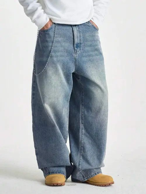 Jean Washed Y2k Denim Jeans Loose fit Baggy Size US 36 / EU 52 - 2 Thumbnail