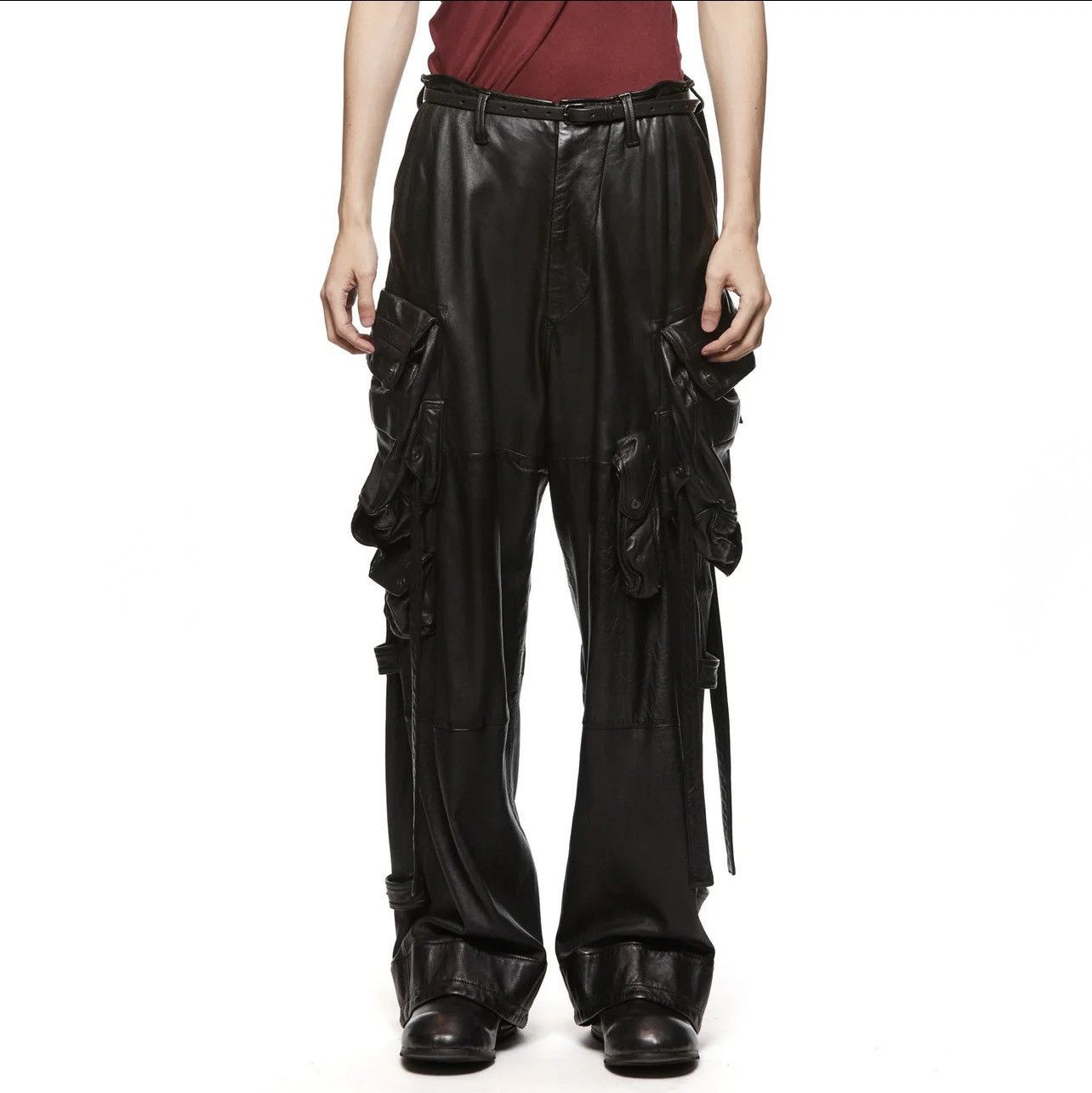 Julius Julius Leather Wide Gas Mask Cargo Pants Size US 34 / EU 50 - 15 Thumbnail