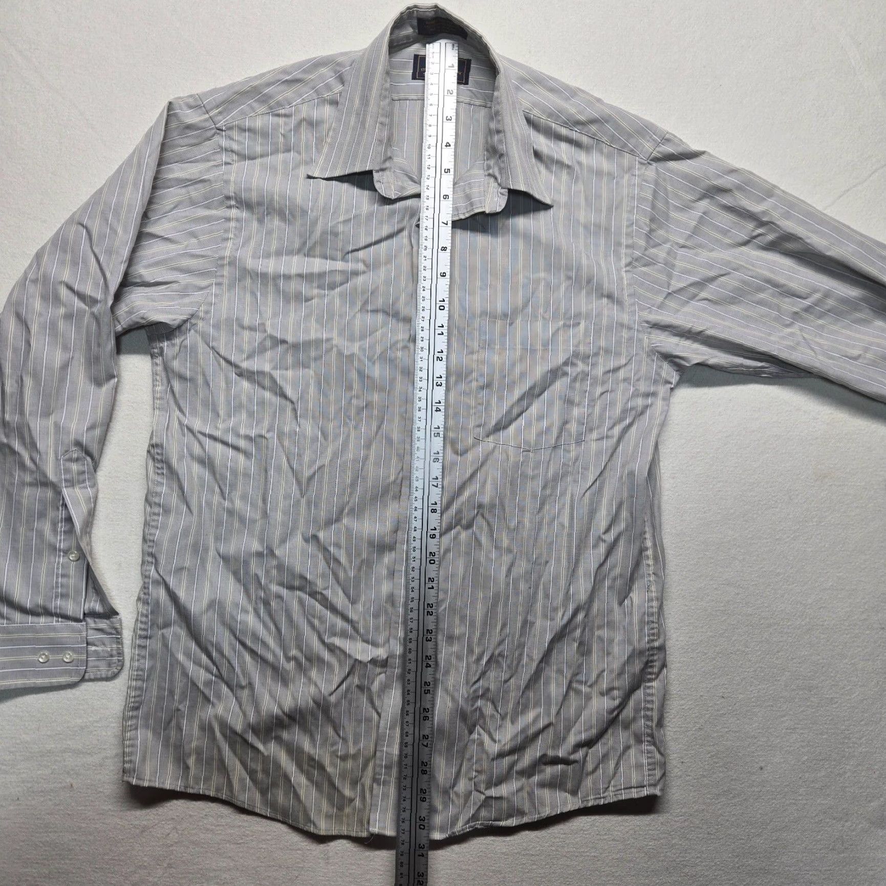 Arrow VINTAGE Arrow Gray Striped Button-Up Shirt Long Sleeve Adult Mens Size 15.5 32/33 Size US M / EU 48-50 / 2 - 6 Thumbnail