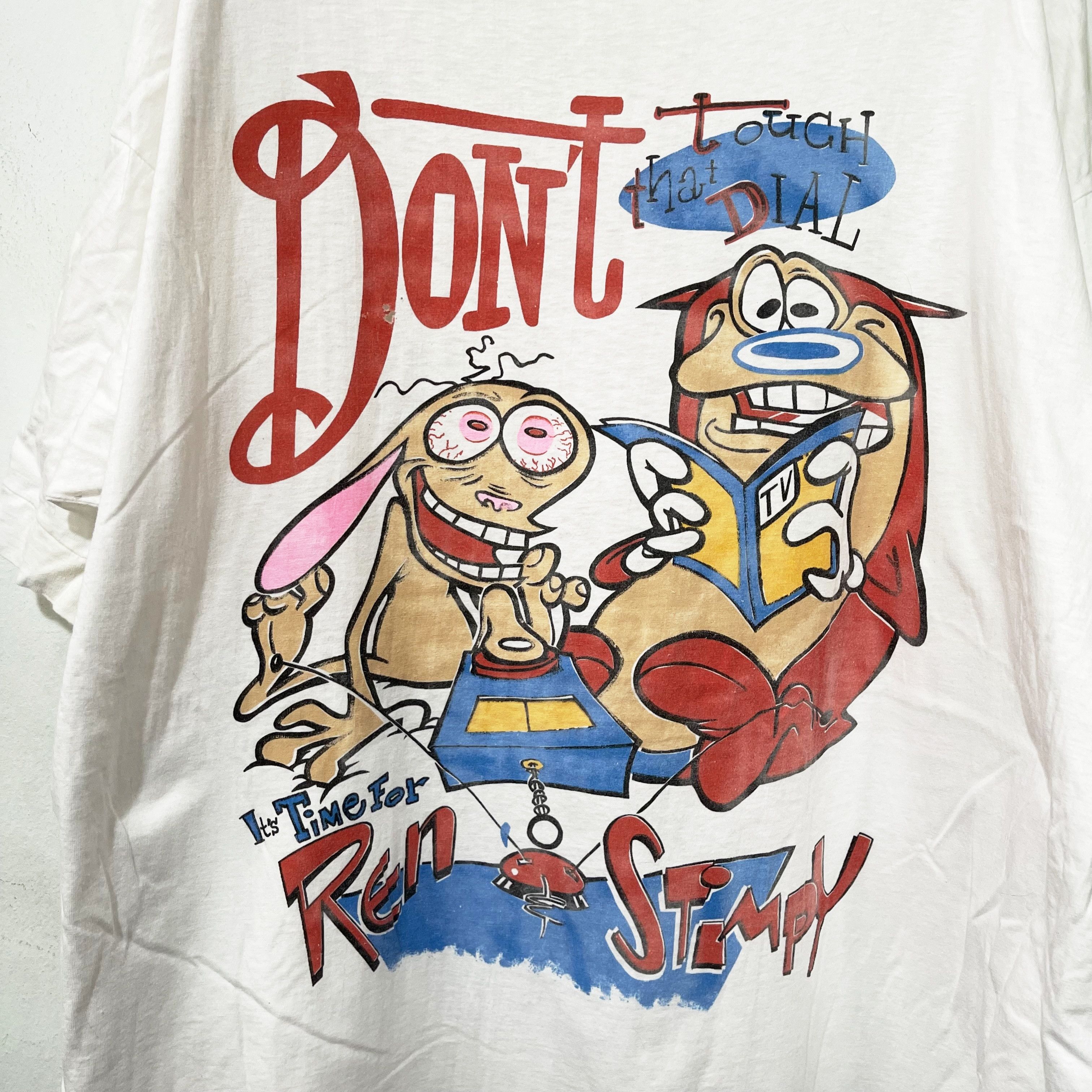Vintage Vintage 90s Ren & Stimpy T-Shirt Size US XXL / EU 58 / 5 - 2 Thumbnail