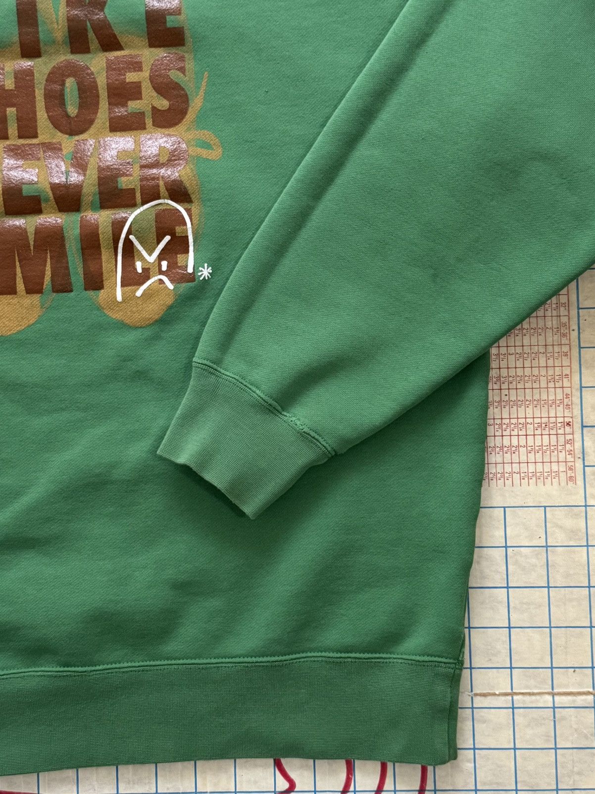 Nike × Vintage Vintage Y2K Nike Shoes Never Smile Crewneck Sweater Green Size US L / EU 52-54 / 3 - 10 Thumbnail