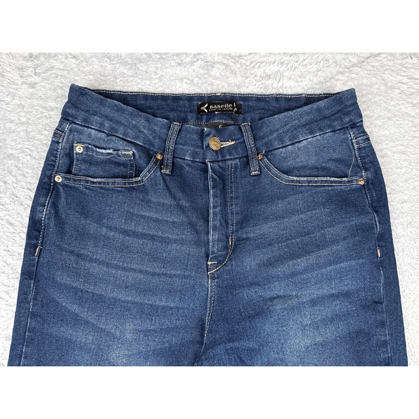 Nanette Lepore Nanette Lepore Jeans Womens 6 Blue Belle High Rise Ankle Skinny Stretch Denim Regular Slim Cotton Polyester Spandex 5-Pocket Design Womens Blue Jeans Size 28" / US 6 / IT 42 - 4 Thumbnail