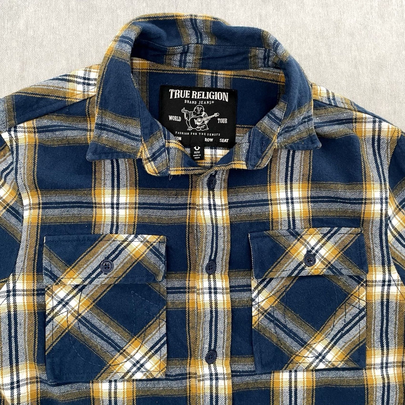 True Religion True Religion Shacket Adult Medium Plaid Flannel Button Up Workwear Logo Mens M Size US M / EU 48-50 / 2 - 4 Thumbnail