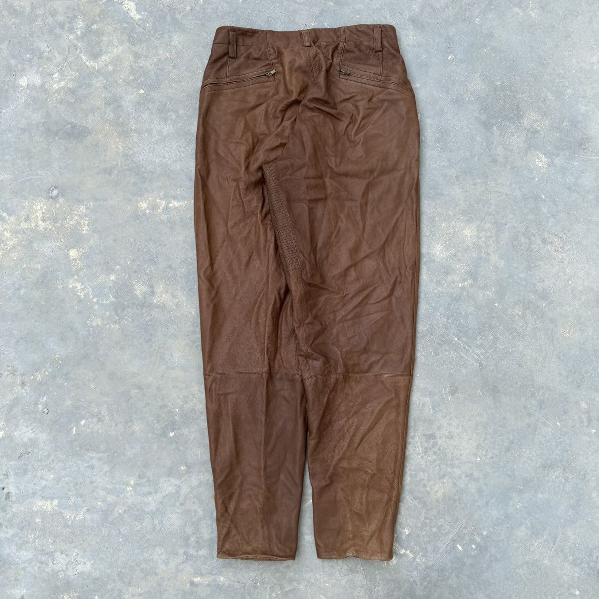 Issey Miyake Vintage Archive 80s Issey Miyake Men Deerskin Leather Pants Size US 32 / EU 48 - 2 Thumbnail