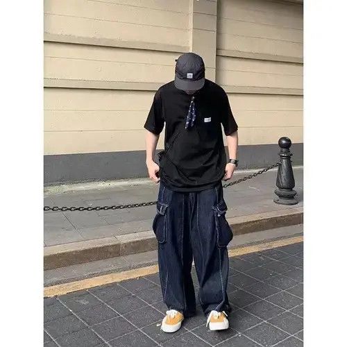 Japanese Brand Vintage Street Loose Pocket Cargo Jeans Size US 32 / EU 48 - 1 Thumbnail