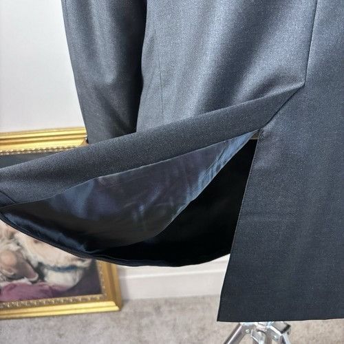 Hickey Freeman LORO PIANA Hickey Freeman Men's Dark Gray Solid Wool Blazer Size 42R - 8 Thumbnail