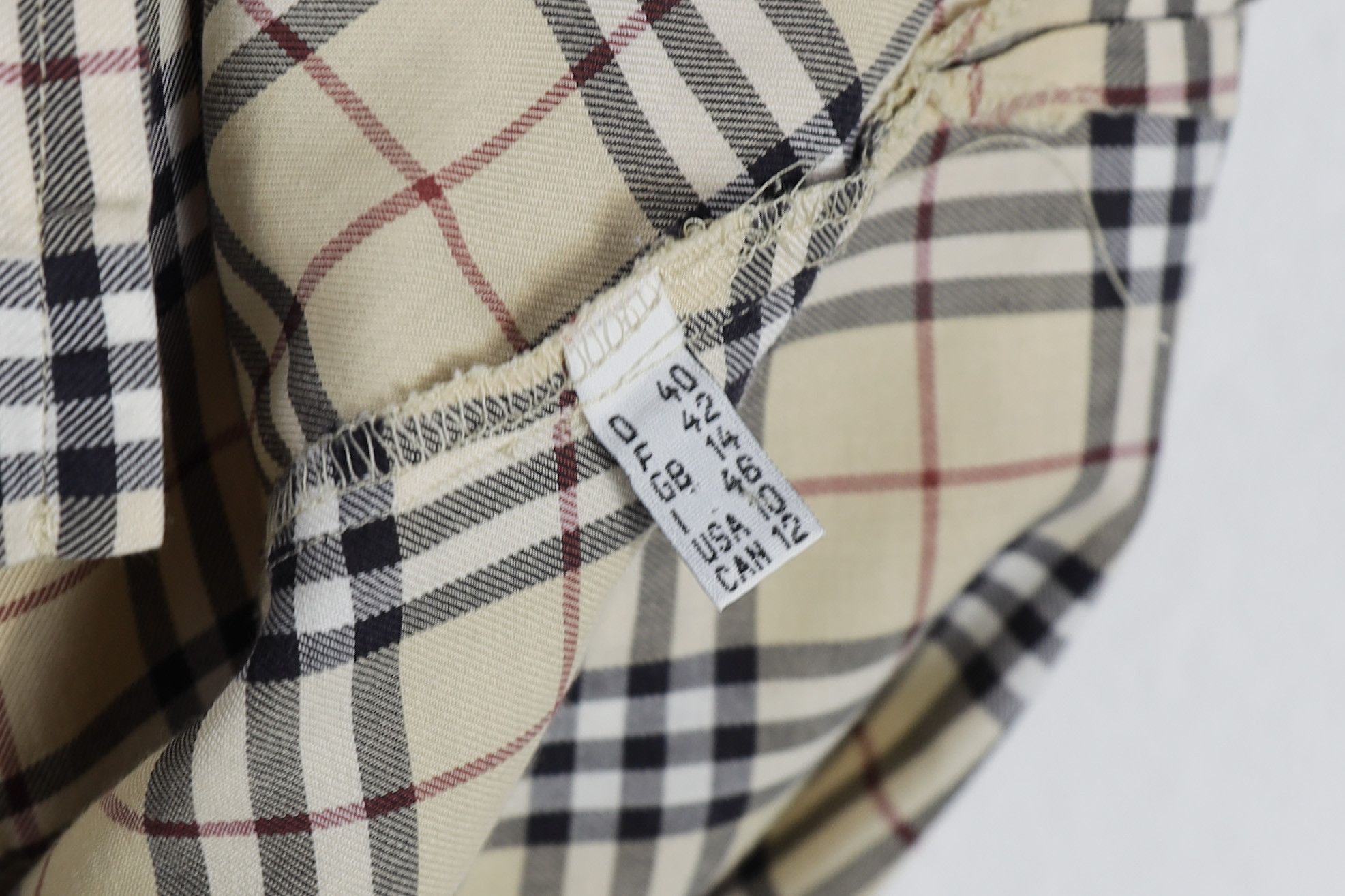 Burberry × Vintage Womens Burberry Vintage Beige Nova Check Cufflinks Shirt Size L / US 10 / IT 46 - 8 Thumbnail