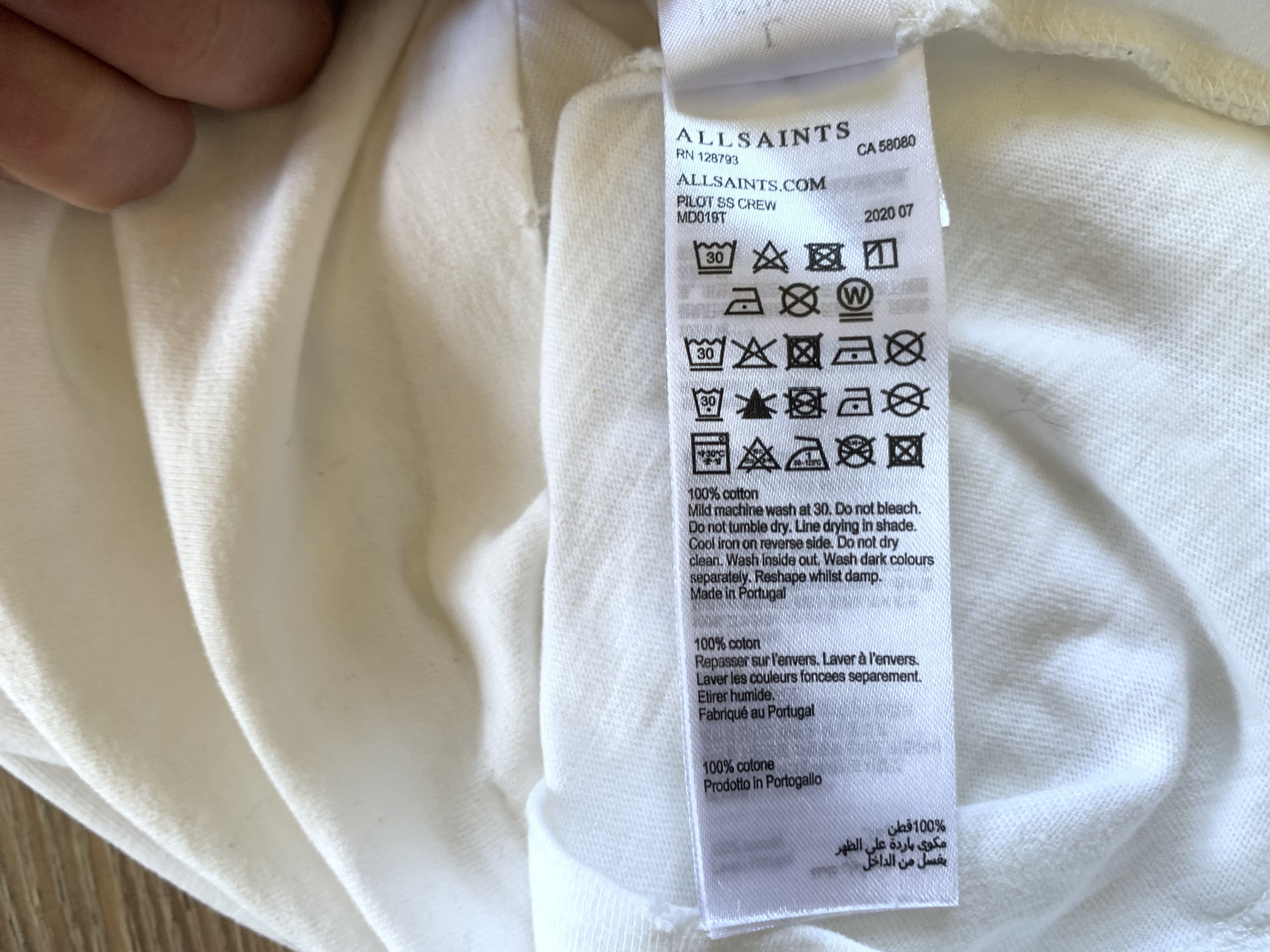 Allsaints Allsaints Regular Fit Pocket Basic Cotton T Shirt Size US L / EU 52-54 / 3 - 7 Thumbnail