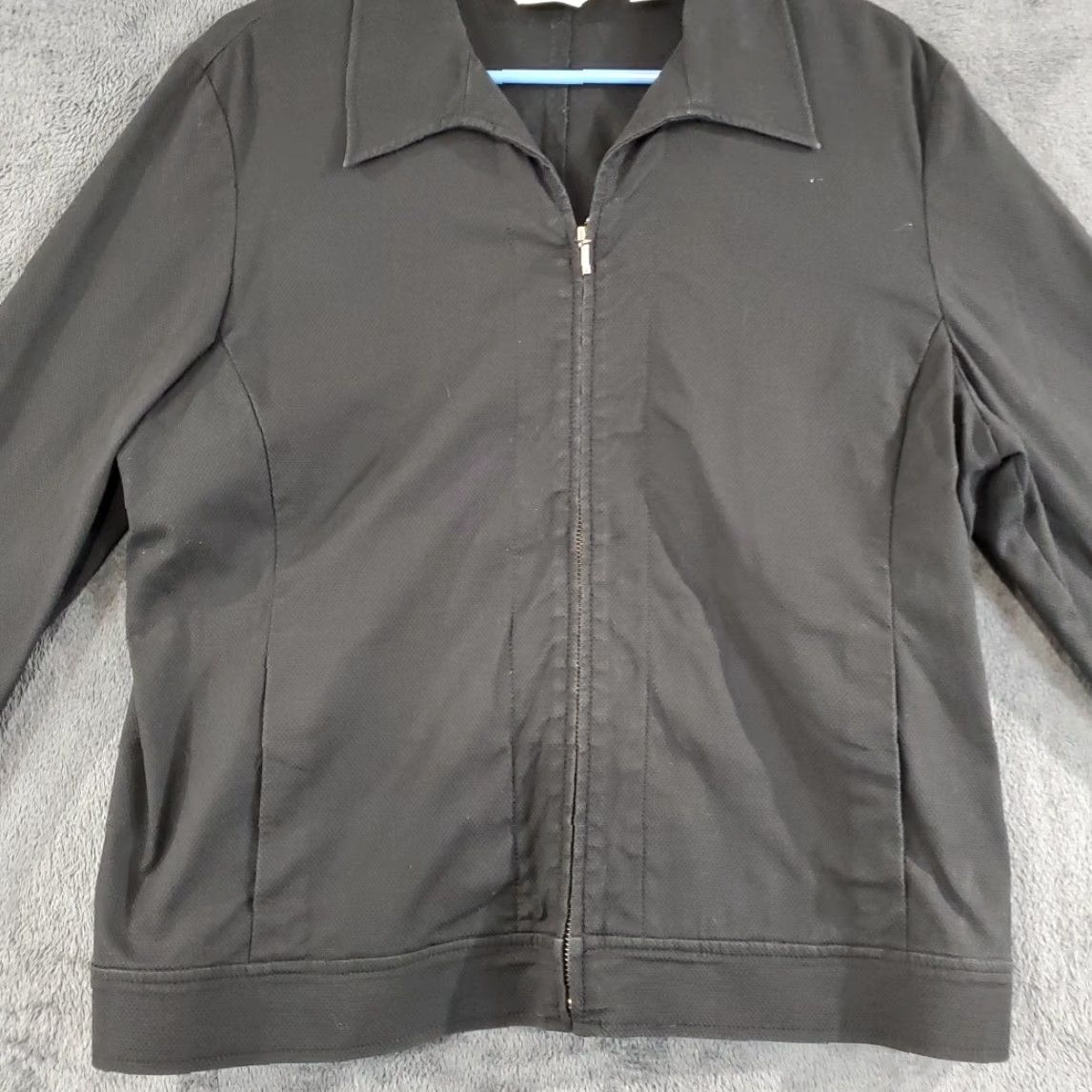 Eddie Bauer VINTAGE Eddie Bauer Women's Dress Jacket Full Zip Collared Stretch Blazer Black Size L Size L / US 10 / IT 46 - 5 Thumbnail