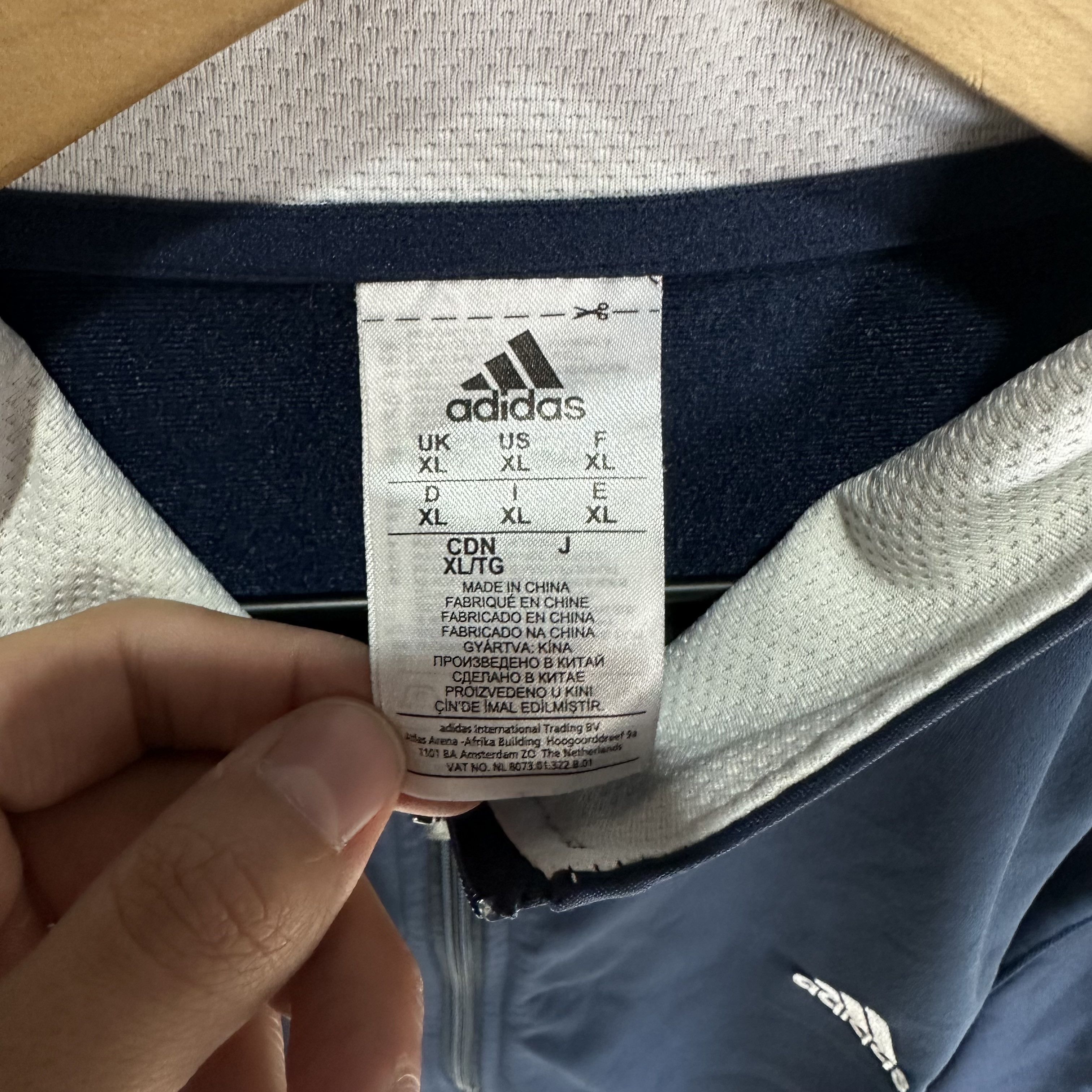 Adidas Adidas Track Training Jacket Mens XL Blue White Size US XL / EU 56 / 4 - 7 Thumbnail