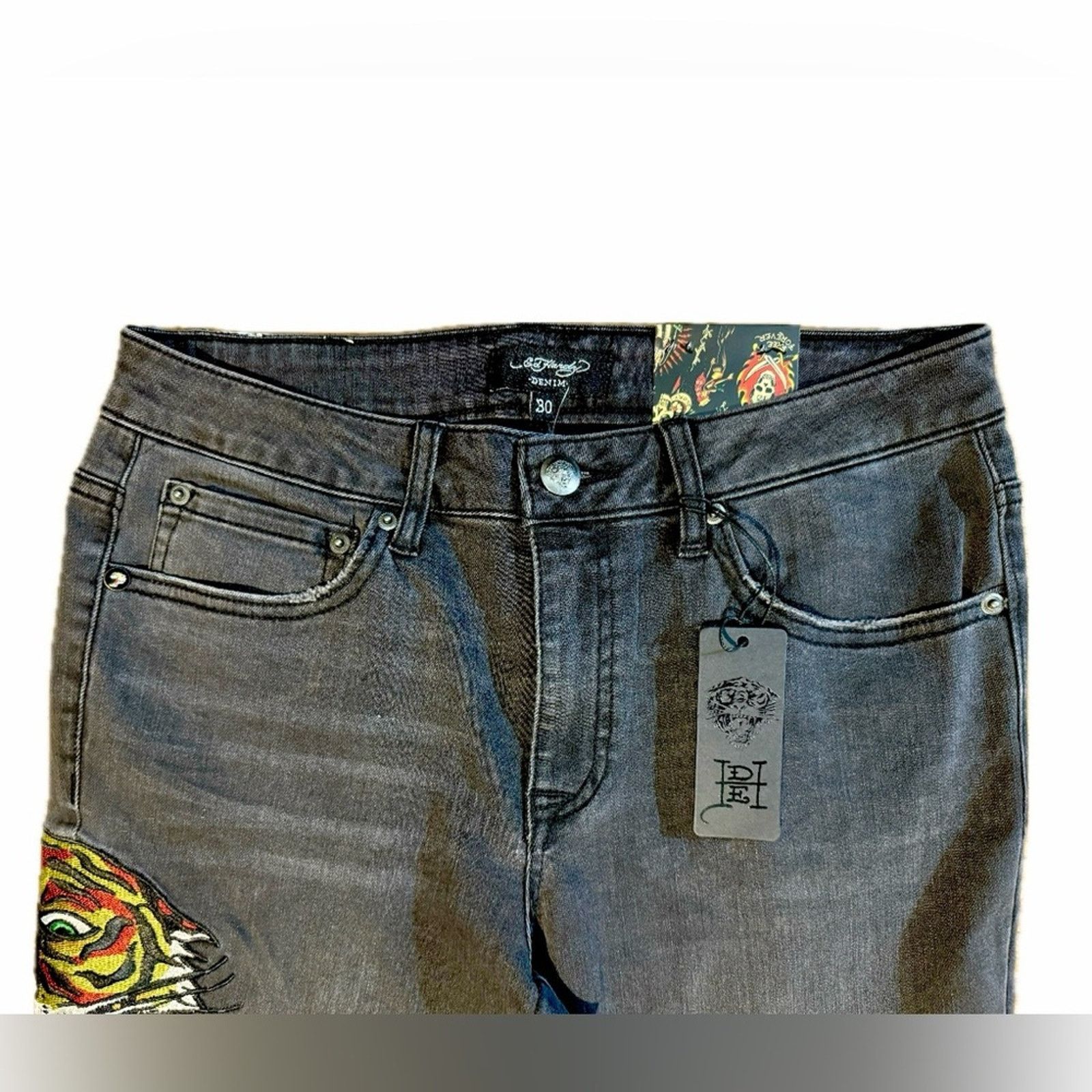Ed Hardy ED HARDY TIGER HEAD SLIM FLARE JEANS Size 30" / US 8 / IT 44 - 5 Thumbnail