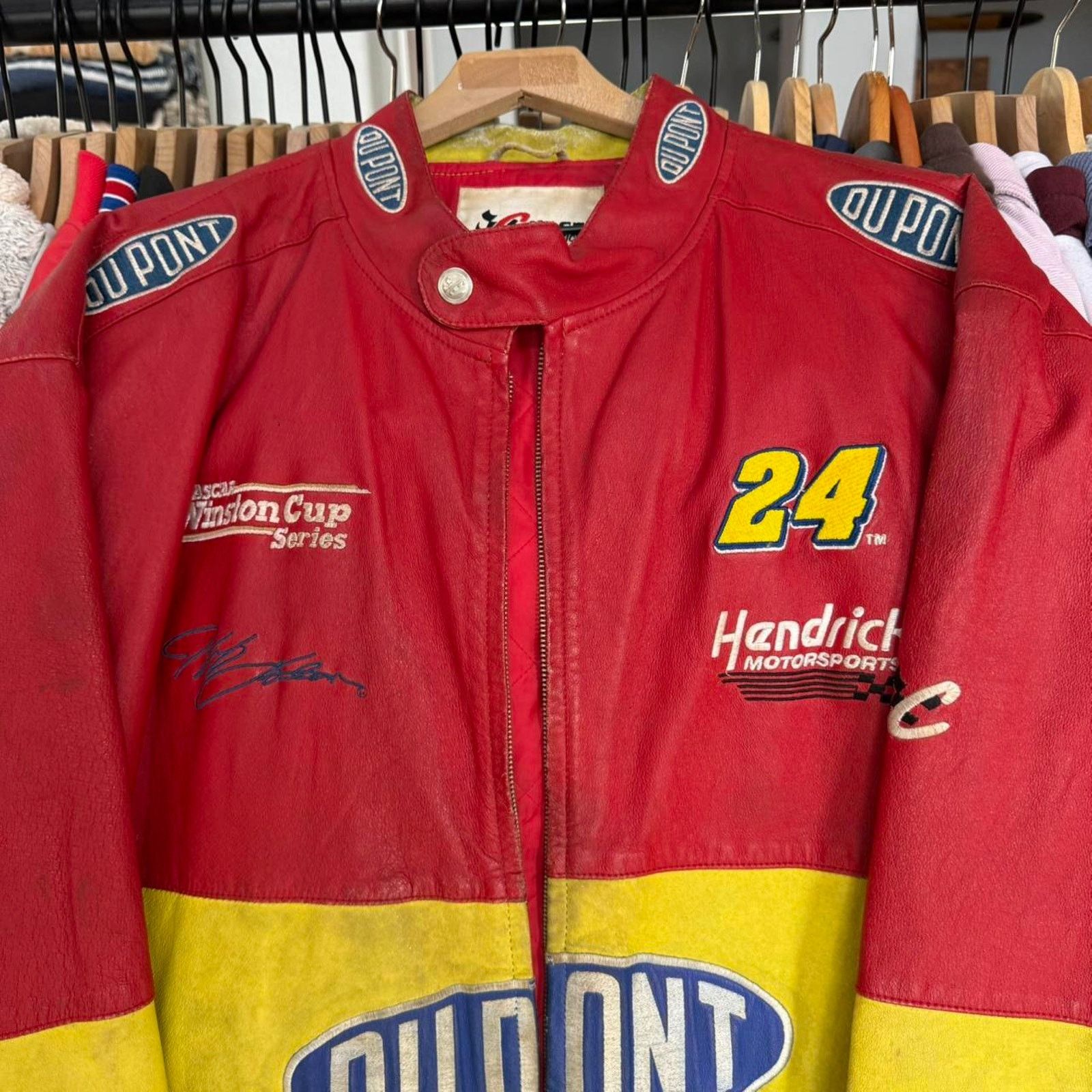 Chase Authentics Vintage 90s Dupont Leather Racing Jacket on Chase Tag Size US XXL / EU 58 / 5 - 2 Thumbnail