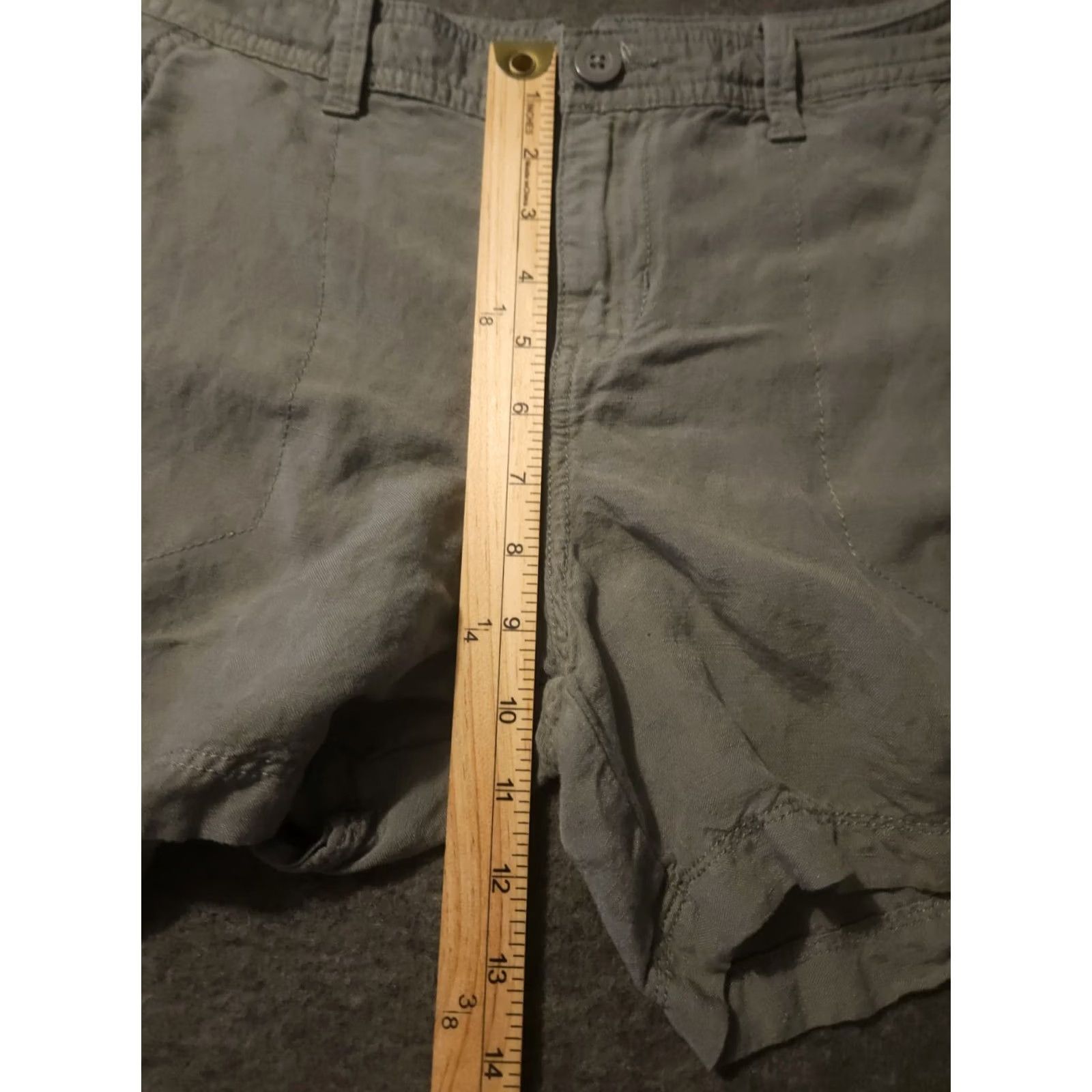 Calvin Klein Calvin Klein Chino Shorts Womens 6 Green Linen Casual Preppy with Slash Pockets Size 28" / US 6 / IT 42 - 4 Thumbnail