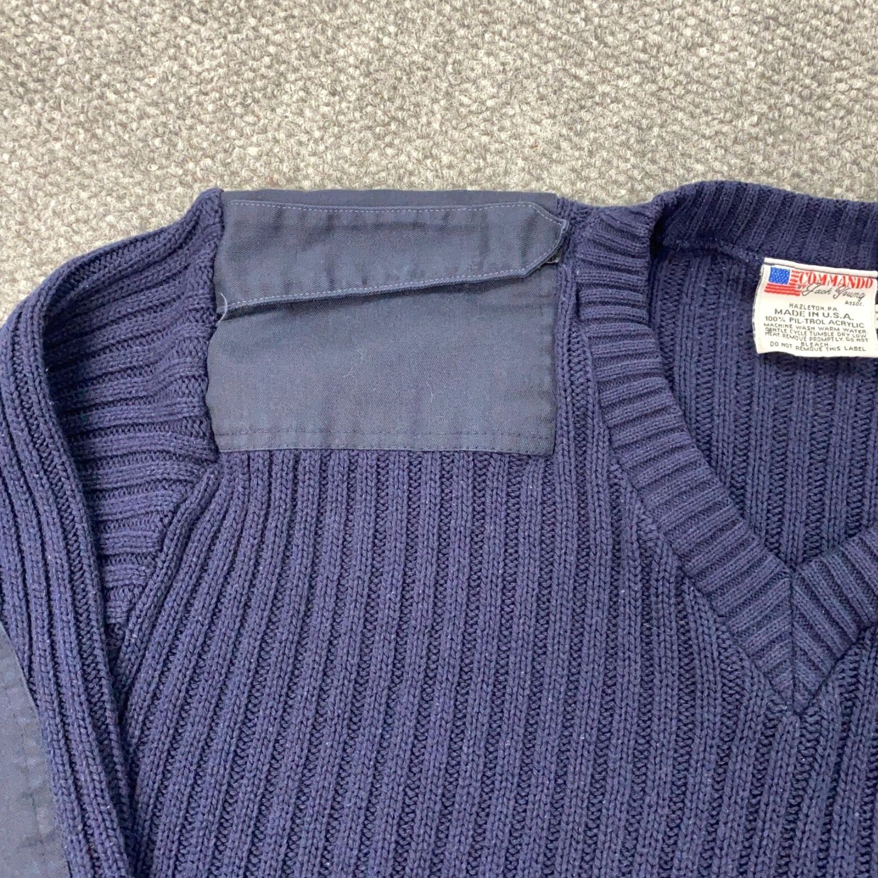Commando Vintage Jack Young USA Sweater Mens Medium Pullover Military Blue Knit 90s Size US M / EU 48-50 / 2 - 4 Thumbnail