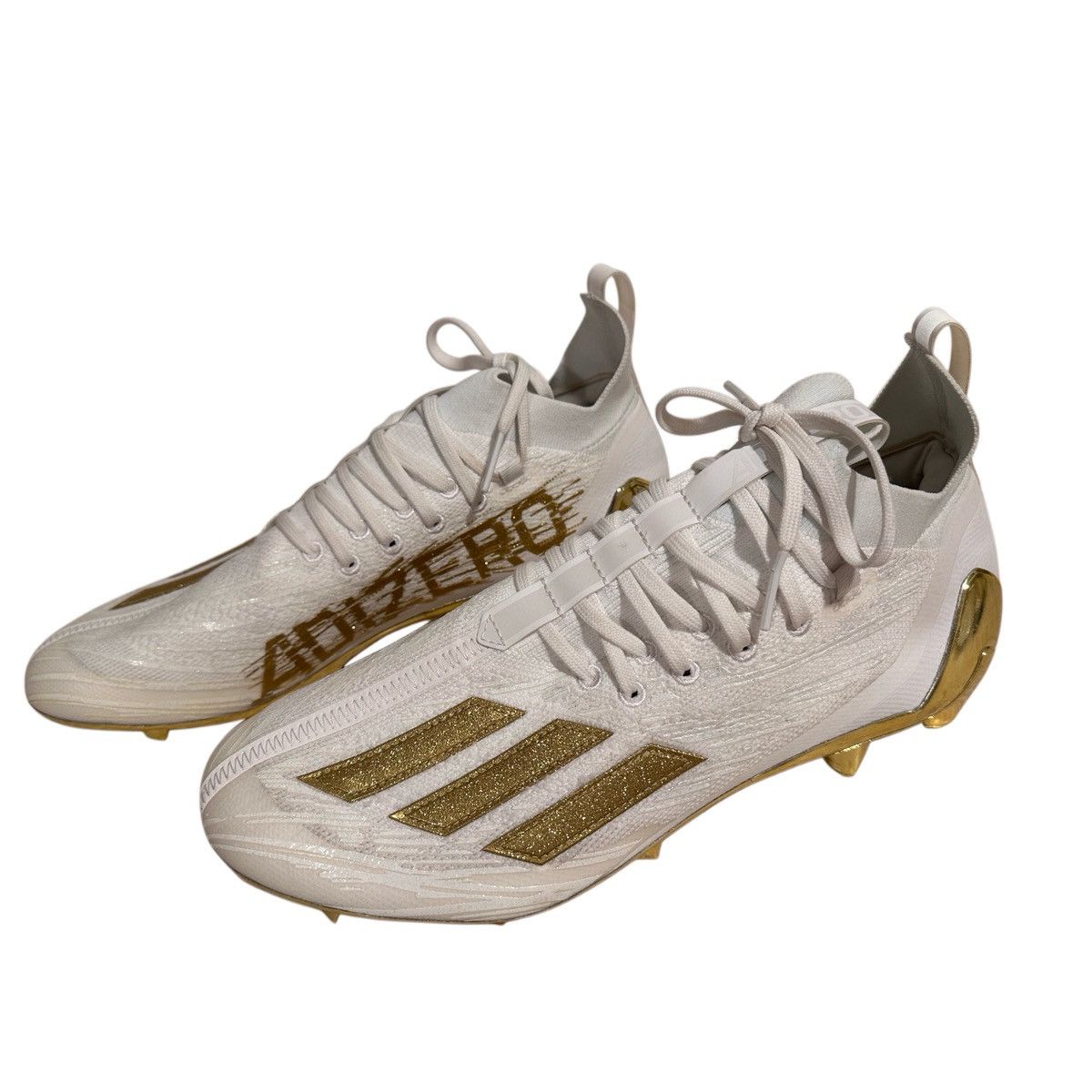 Adidas Adidas Adizero White Metallic Gold Primeknit Football Cleats Size US 11.5 / EU 44-45 - 3 Thumbnail