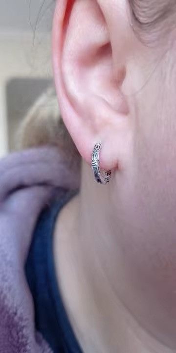 Jewelry × Vintage Retro pattern hoop earring Size ONE SIZE - 4 Thumbnail