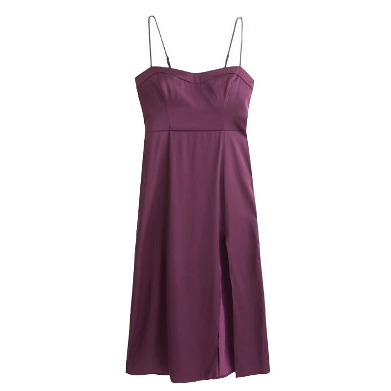Abercrombie & Fitch Abercrombie & Fitch Camille Midi Dress Dark Purple, Size M Size M / US 6-8 / IT 42-44 - 1 Thumbnail