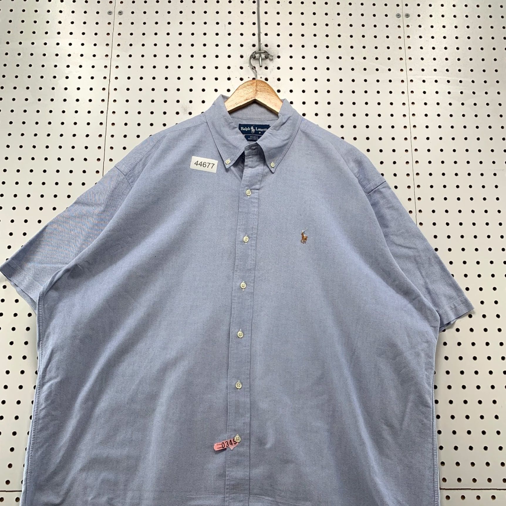 Ralph Lauren VINTAGE Ralph Lauren Button-Up Shirt Mens XL Blue Blake Short Sleeve Pony Work Size US XL / EU 56 / 4 - 2 Thumbnail