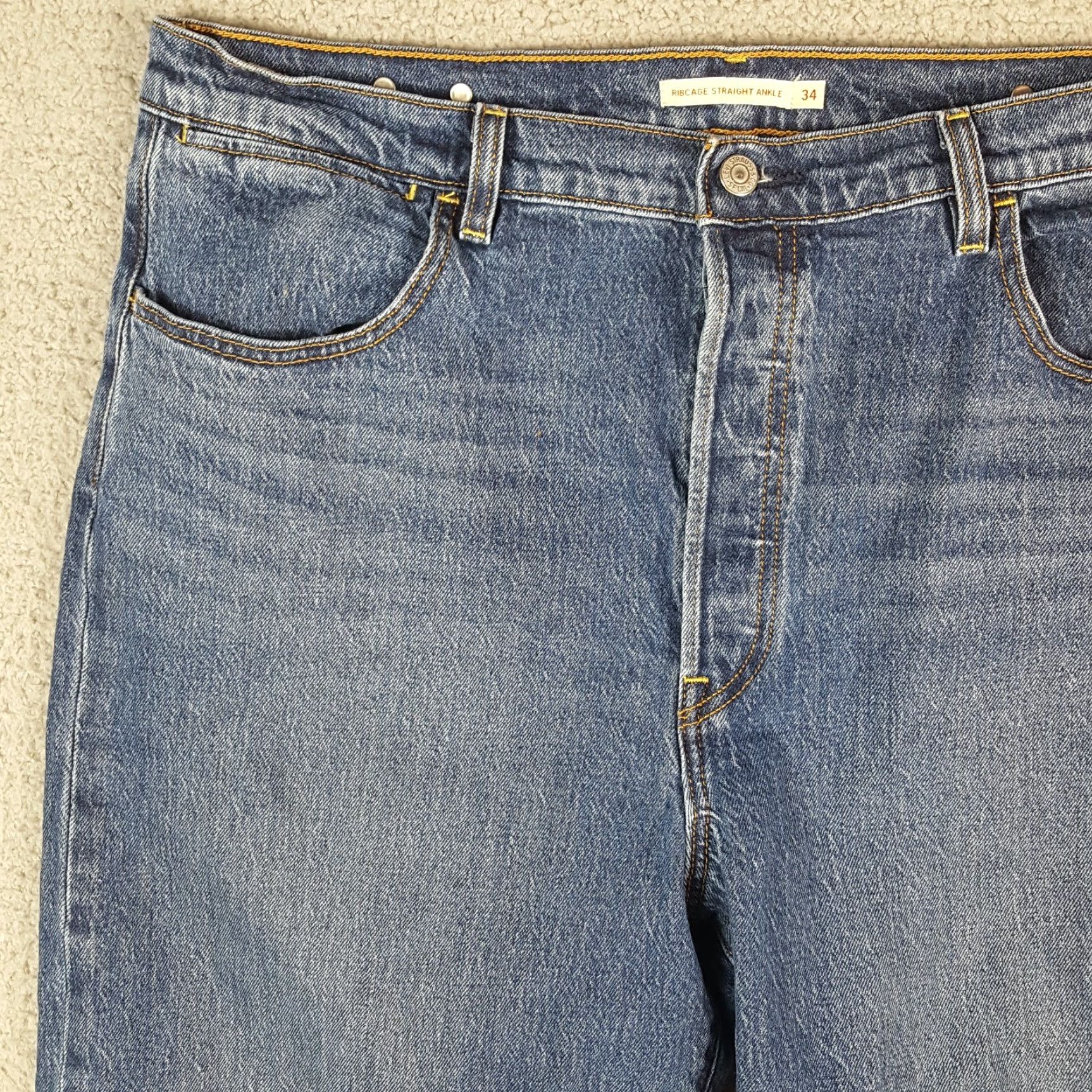 Levi's Levi's Ribcage Jeans Straight Ankle 34x31 Denim Blue 5-Pocket Vintage Unisex Adults Mens Womens Size US 34 / EU 50 - 4 Thumbnail