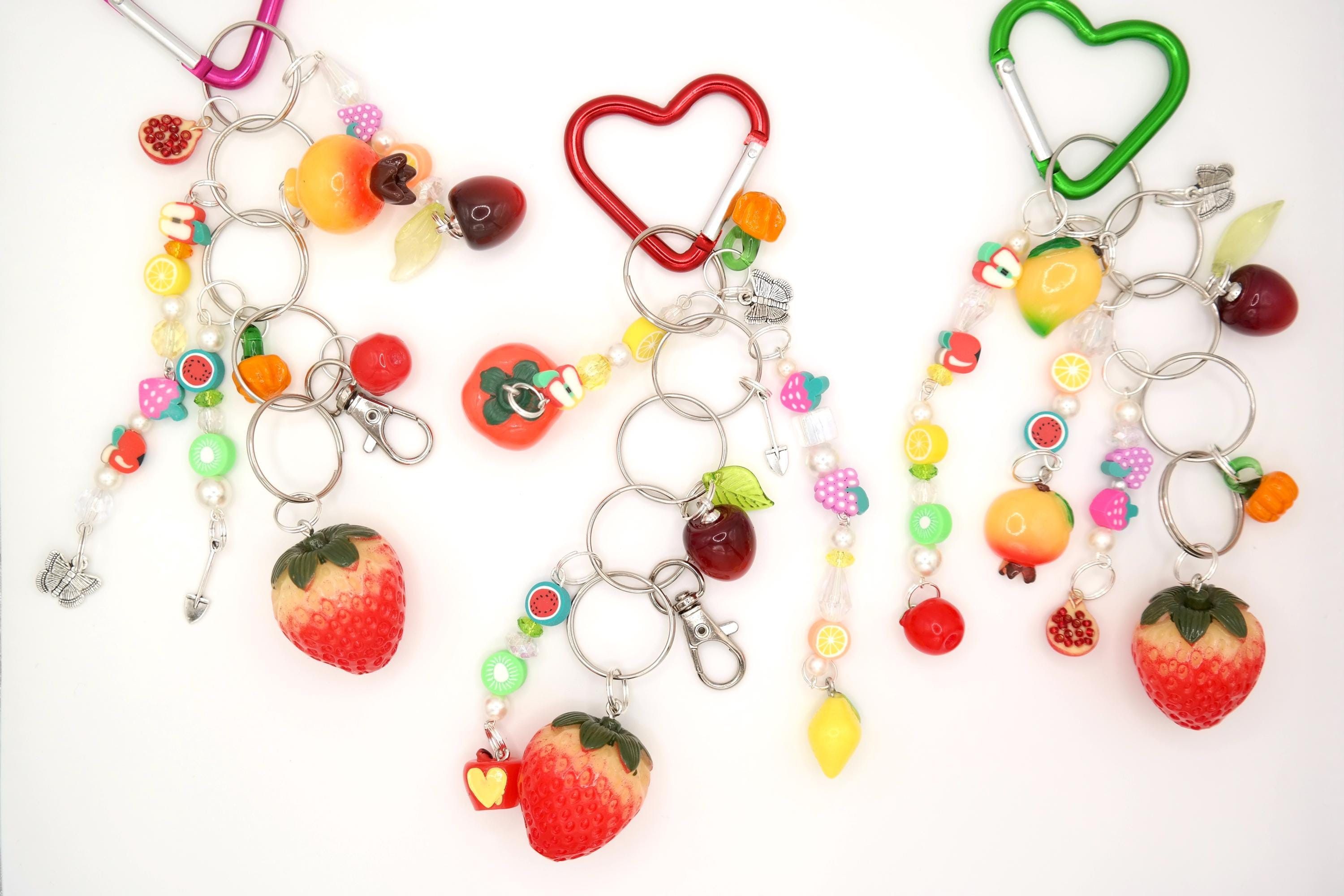 Handmade The Fruits Heart Carabiner Keychains Size ONE SIZE - 9 Thumbnail
