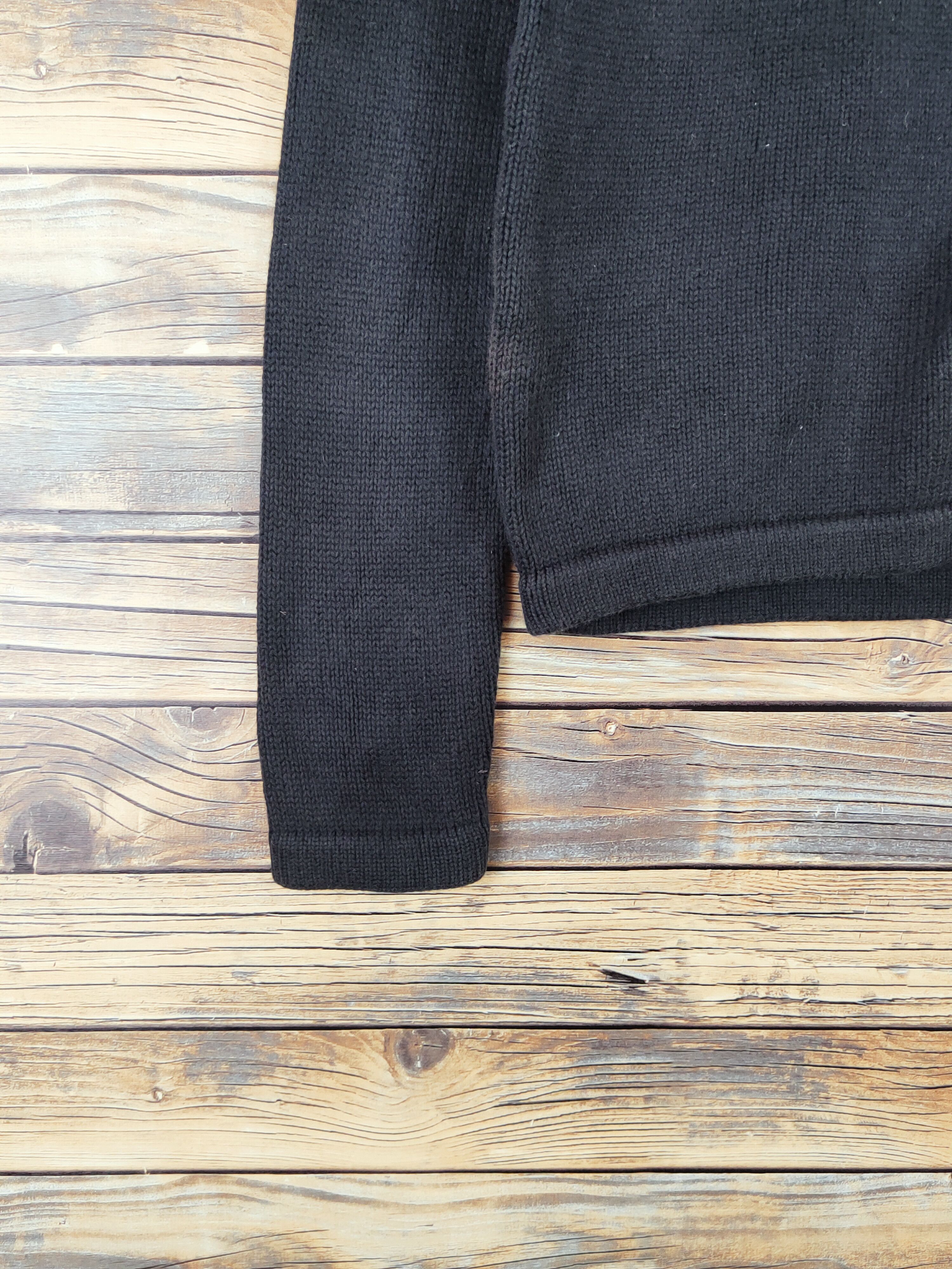 Homespun Knitwear × Japanese Brand Uniqlo japan vintage Black Faded Knitwear Cardigan #W996 Size M / US 6-8 / IT 42-44 - 4 Thumbnail