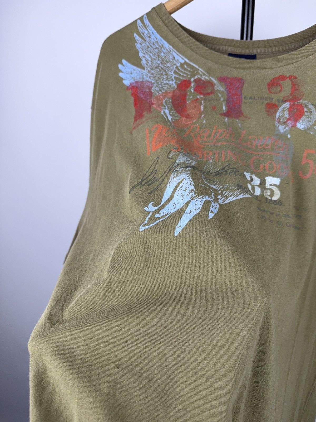 Polo Ralph Lauren 90s Polo Ralph Lauren Olive Vintage Graphic Eagle Tee XL Size US XL / EU 56 / 4 - 10 Thumbnail
