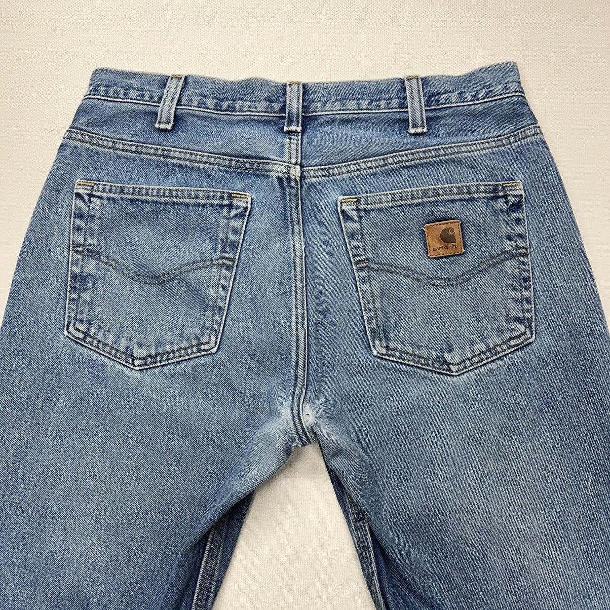 Carhartt × Vintage Carhartt Jeans Blue Loose Fit Straight Blue Faded Logo Y2K Size US 33 - 11 Thumbnail
