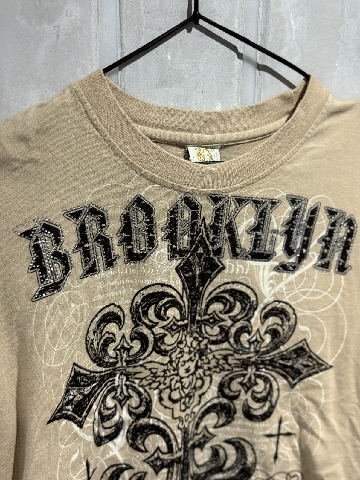 Brooklyn Xpress Y2K Vintage Brooklyn Xpress Rhinestones Tattoo Tshirt Size US M / EU 48-50 / 2 - 2 Thumbnail