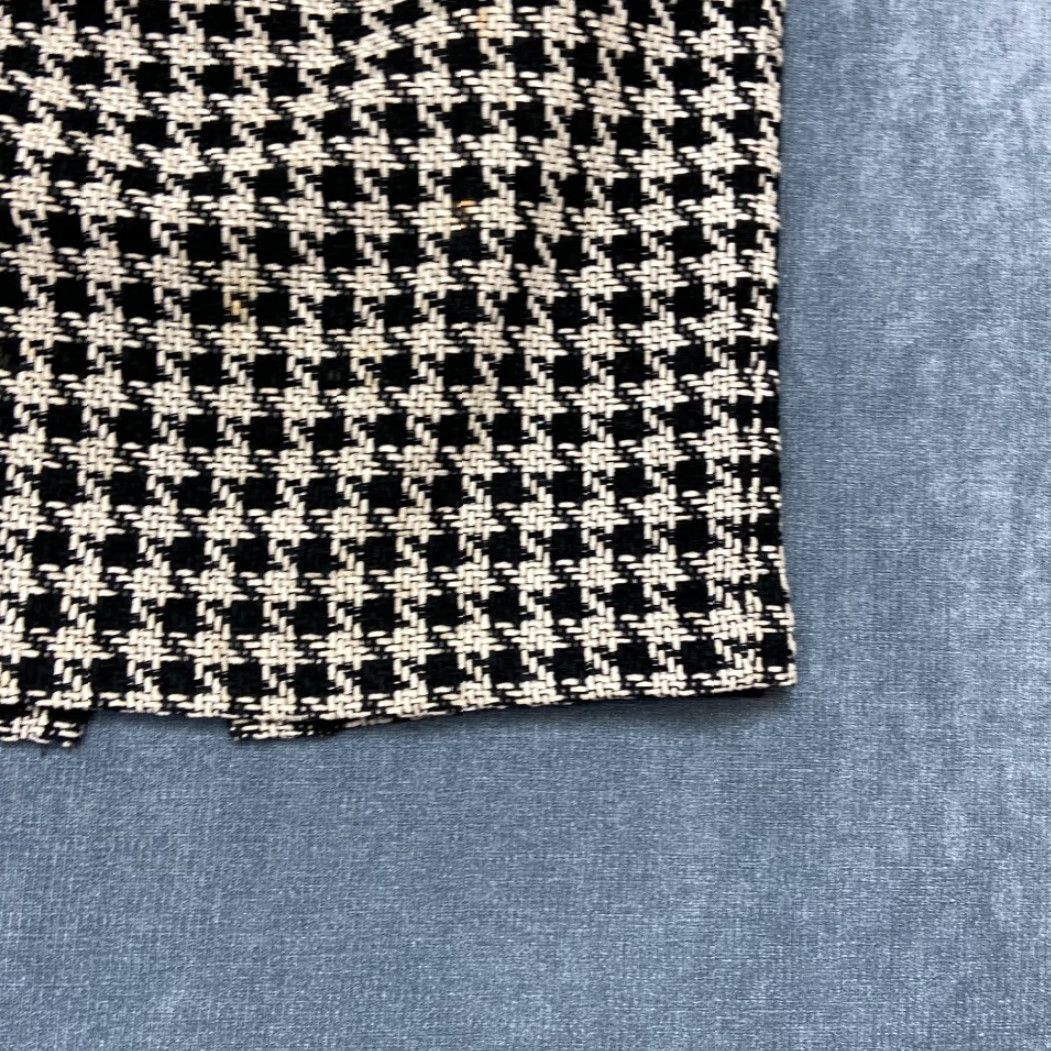Vintage FOCUS 2000 Pencil Skirt Womens 8 White Black Houndstooth Lined Pleated Back Slit Shirt Skirt? Size 30" / US 8 / IT 44 - 3 Thumbnail