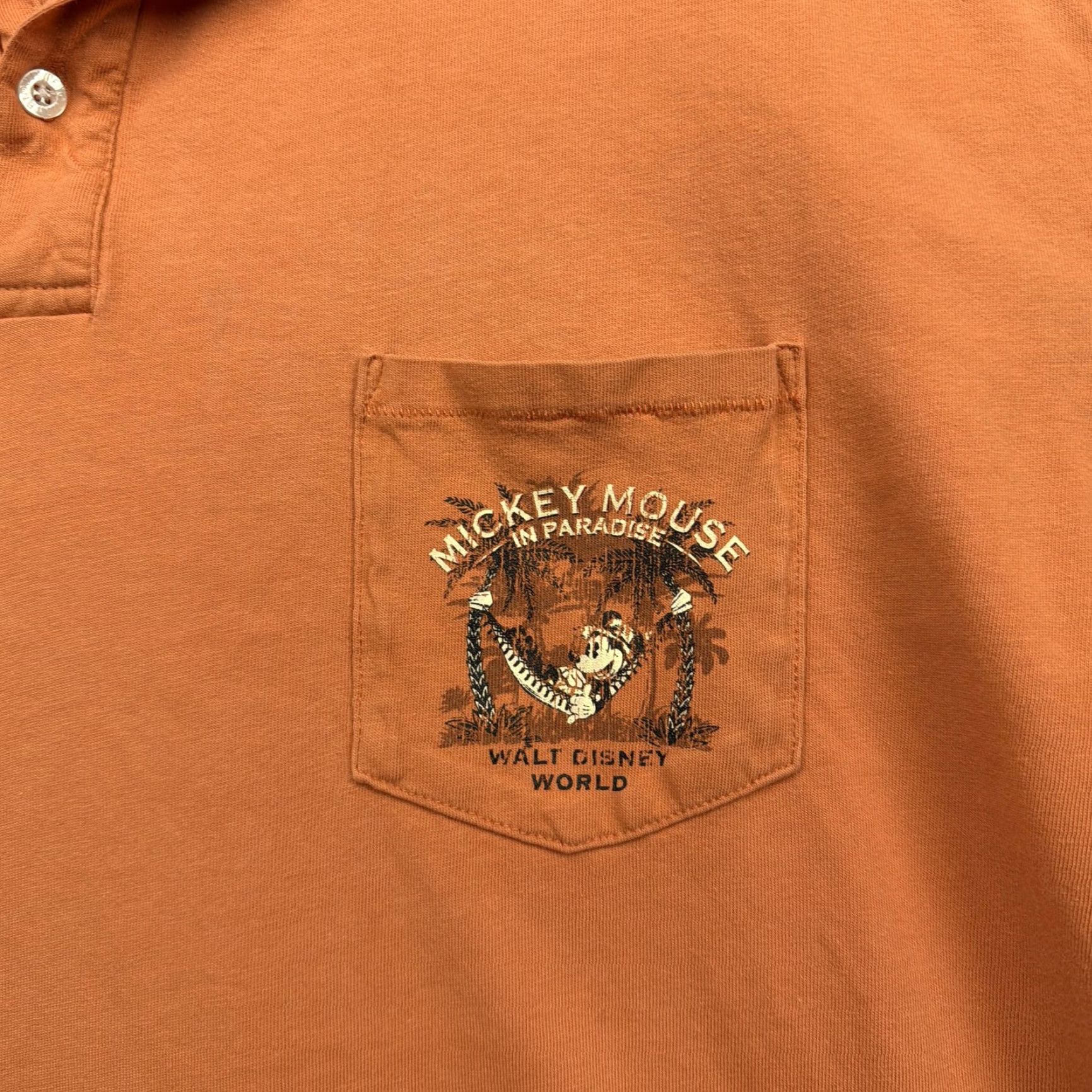 Disney VINTAGE Disney Walt Disney World Polo Shirt Mens 2XL Orange Mickey Mouse Paradise Size US XXL / EU 58 / 5 - 2 Thumbnail