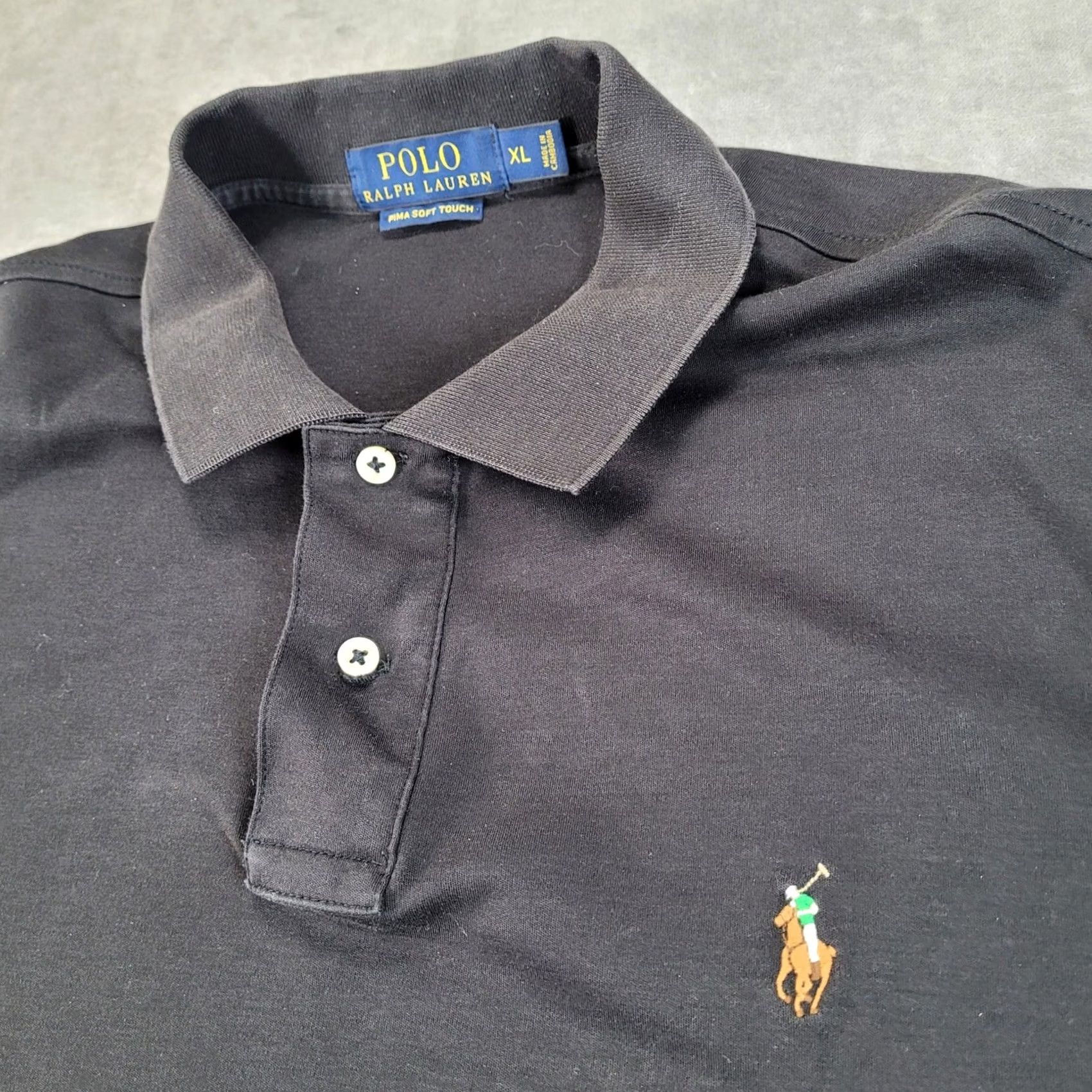 Polo Ralph Lauren Polo Ralph Lauren Mens XL Black Shirt Short Sleeve Flesh Pony Size US XL / EU 56 / 4 - 2 Thumbnail