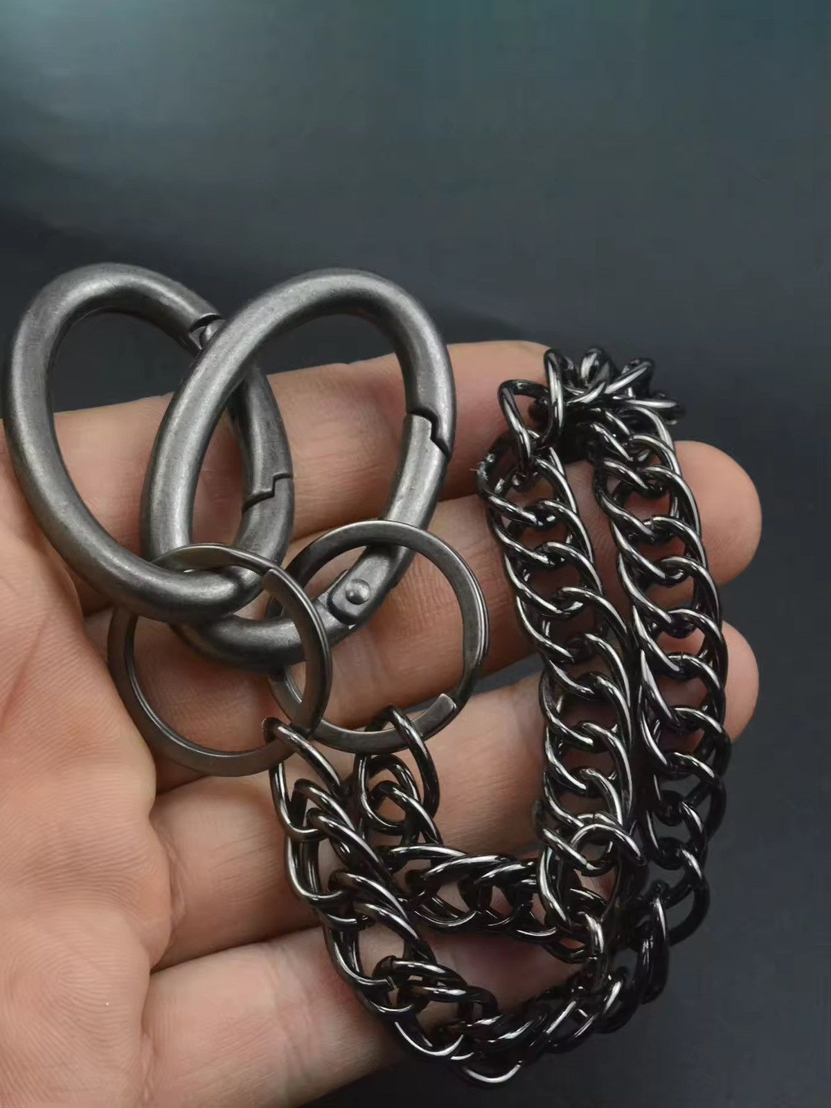 Jewelry double oval carabiner pant chain Size ONE SIZE - 4 Thumbnail