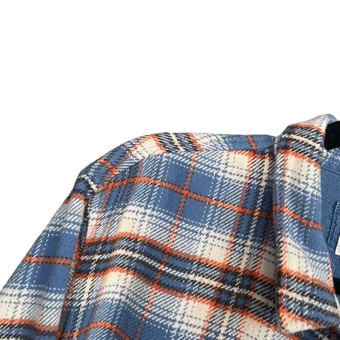 American Eagle Outfitters American Eagle Mens Blue & Orange Plaid Thick Button Down Size US XL / EU 56 / 4 - 2 Thumbnail