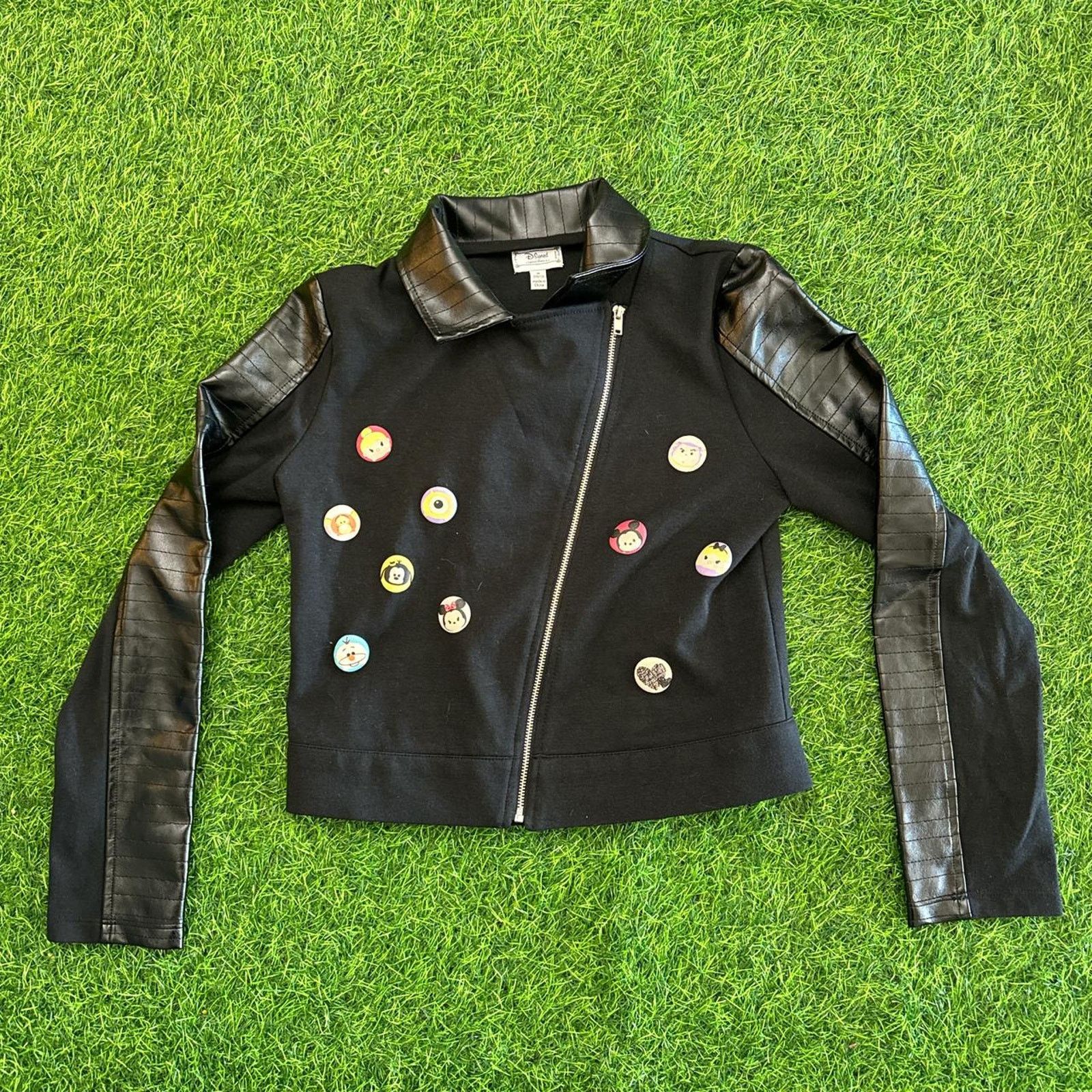 Disney Women’s Vintage Disney Zip Faux Leather Graphic Blazer Size M / US 6-8 / IT 42-44 - 1 Thumbnail