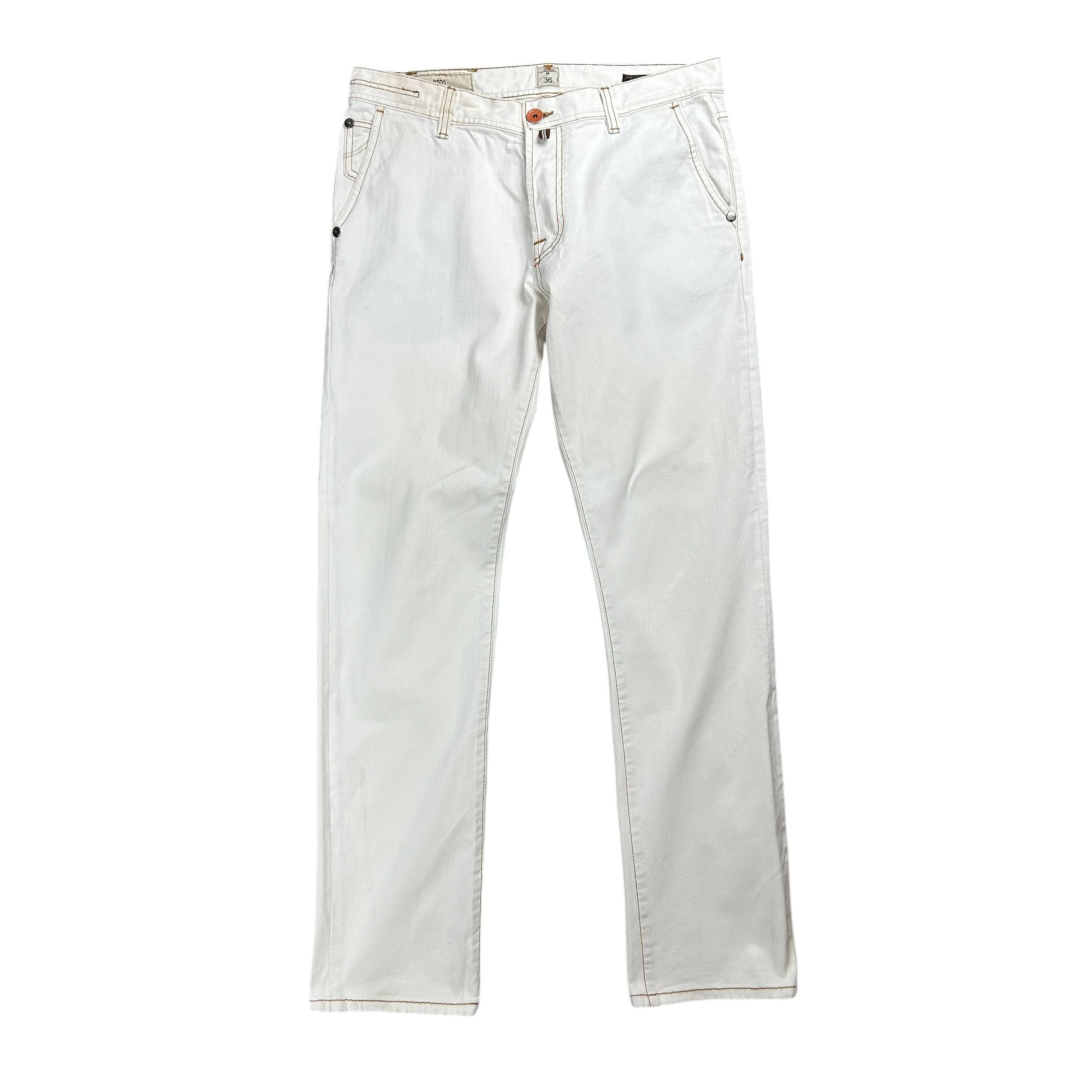 PT Torino PT05 Denim White Ecru Regular Straight Stretch Jeans 36 Size US 36 / EU 52 - 1 Thumbnail