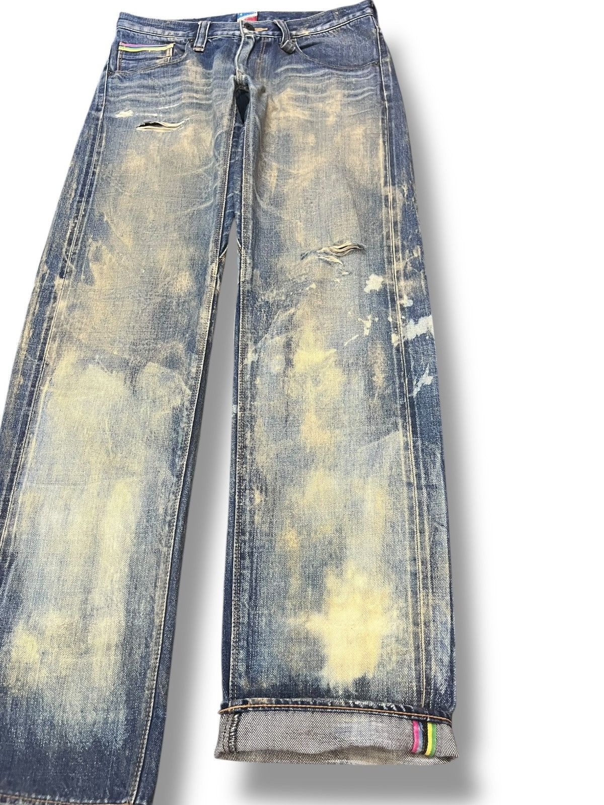 Paul Smith Vintage R.Newbold Selvedge Mudwash Distressed Denim Size US 31 - 4 Thumbnail