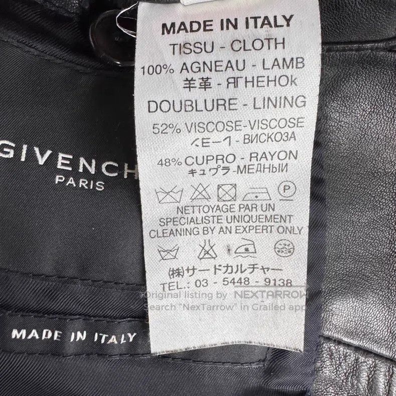 Givenchy Givenchy Size48 Black Button Collar Pocket Leather Jacket Size US M / EU 48-50 / 2 - 5 Thumbnail