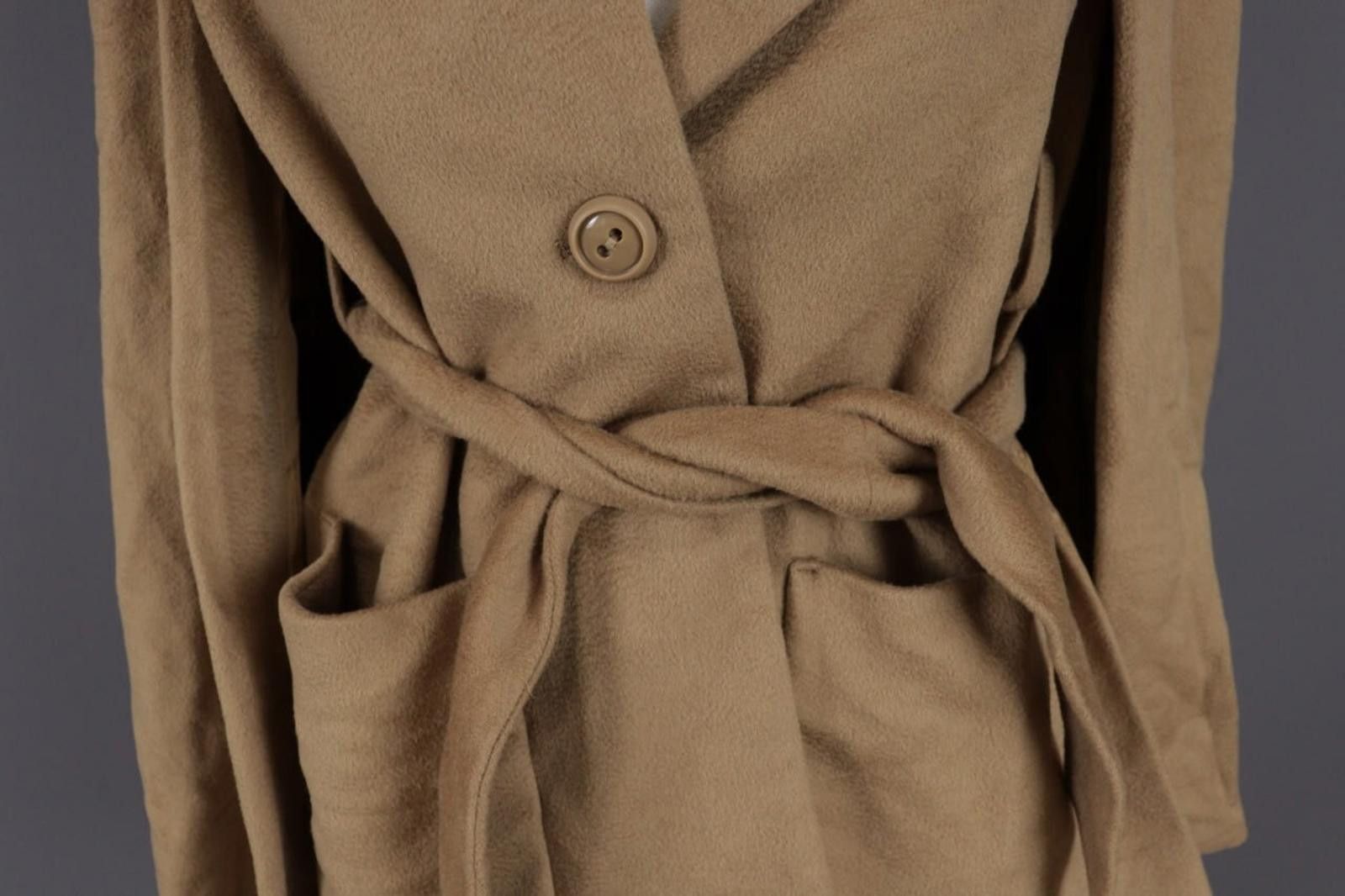 Designer Max Mara Beige Wool Knit Belted Coat Jacket USA 6 / GB 8 Size M / US 6-8 / IT 42-44 - 4 Thumbnail