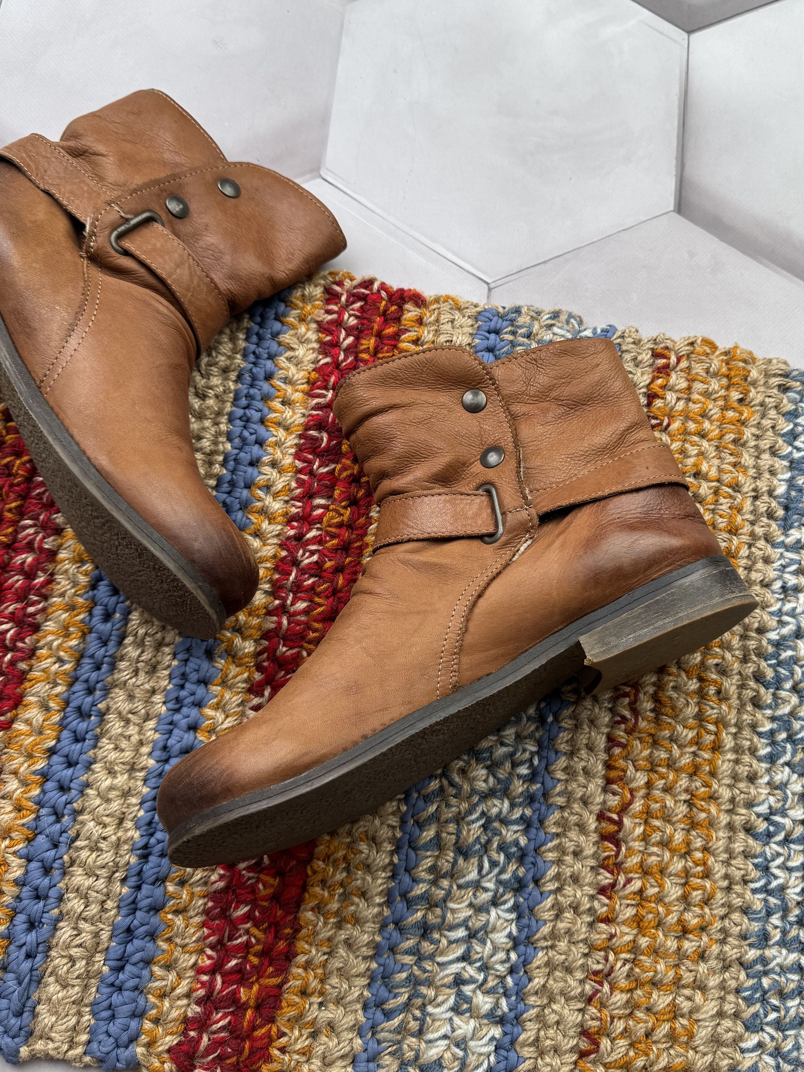 Vintage Vintage Leather Boots With Straps(E4) Size US 8 / EU 41 - 6 Thumbnail