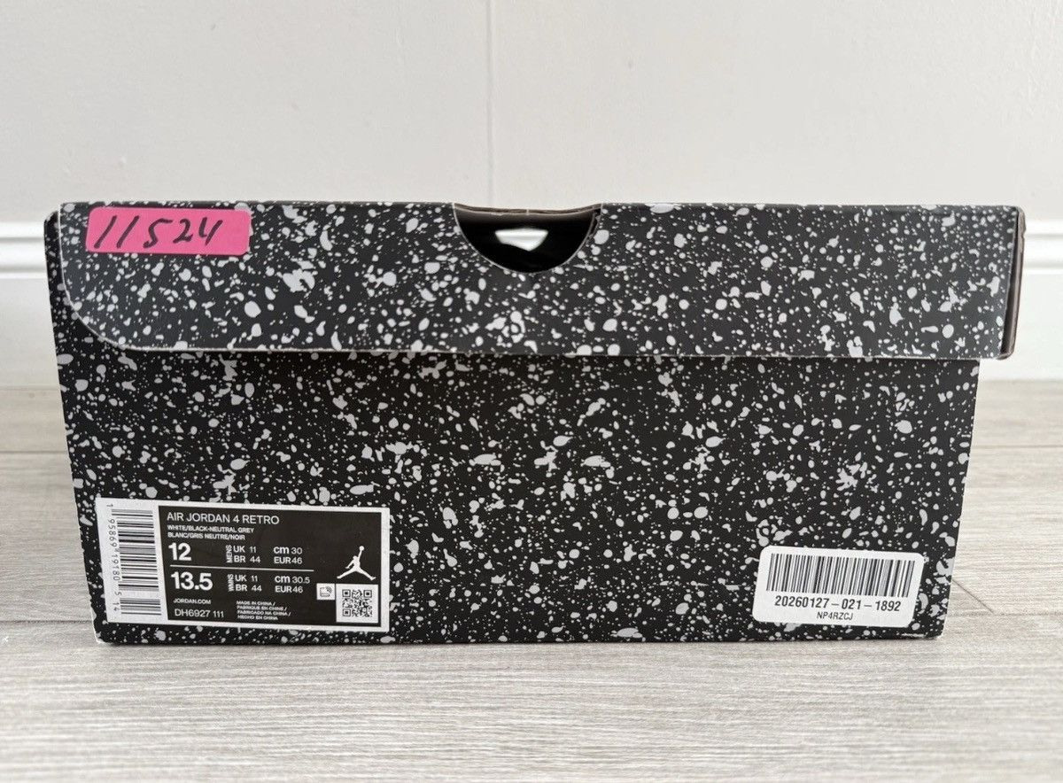 Jordan Brand Jordan 4 Retro Military Black White Black Neutral Grey Sz 12 Size US 12 / EU 45 - 12 Thumbnail