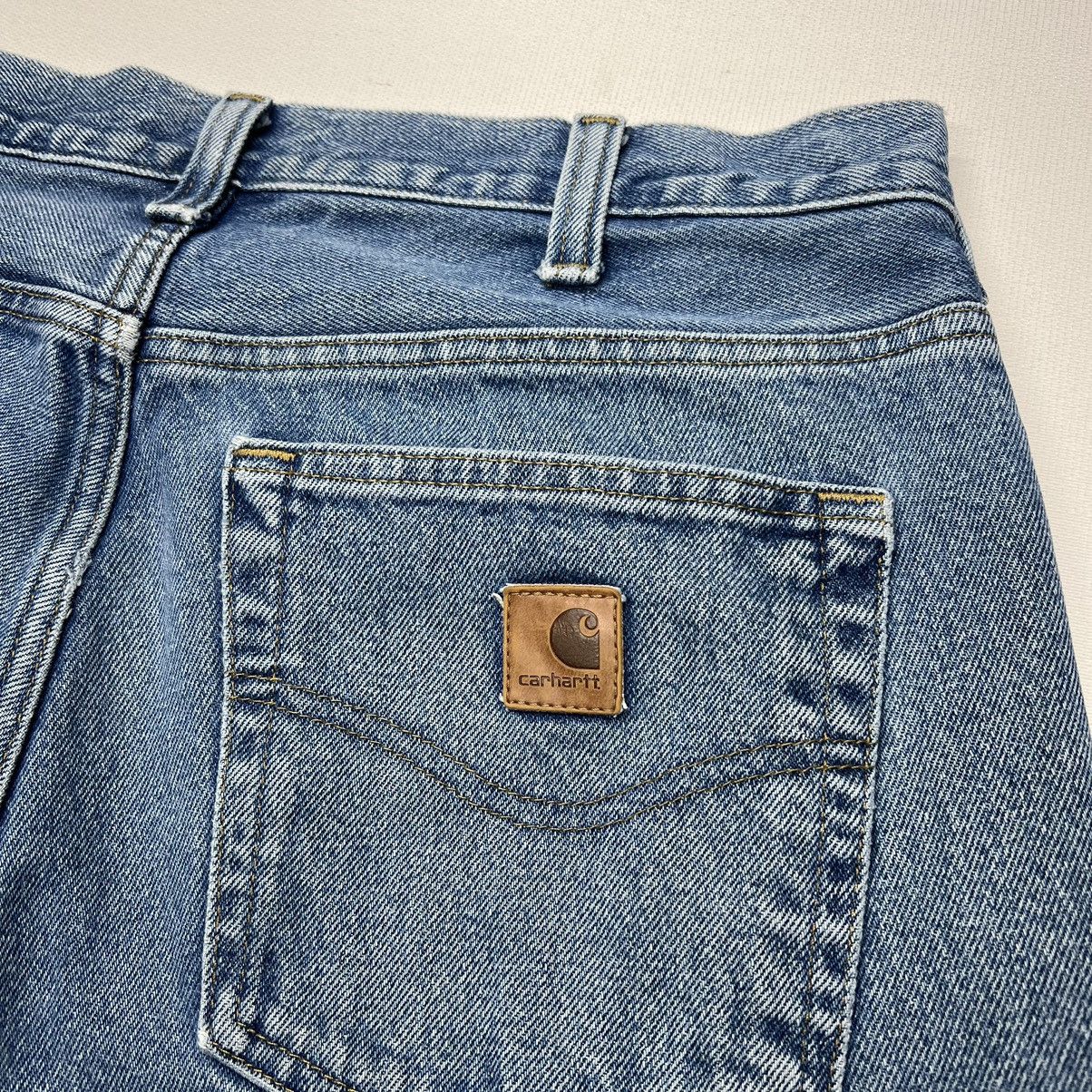Carhartt × Vintage Carhartt Jeans Blue Loose Fit Straight Blue Faded Logo Y2K Size US 33 - 12 Thumbnail