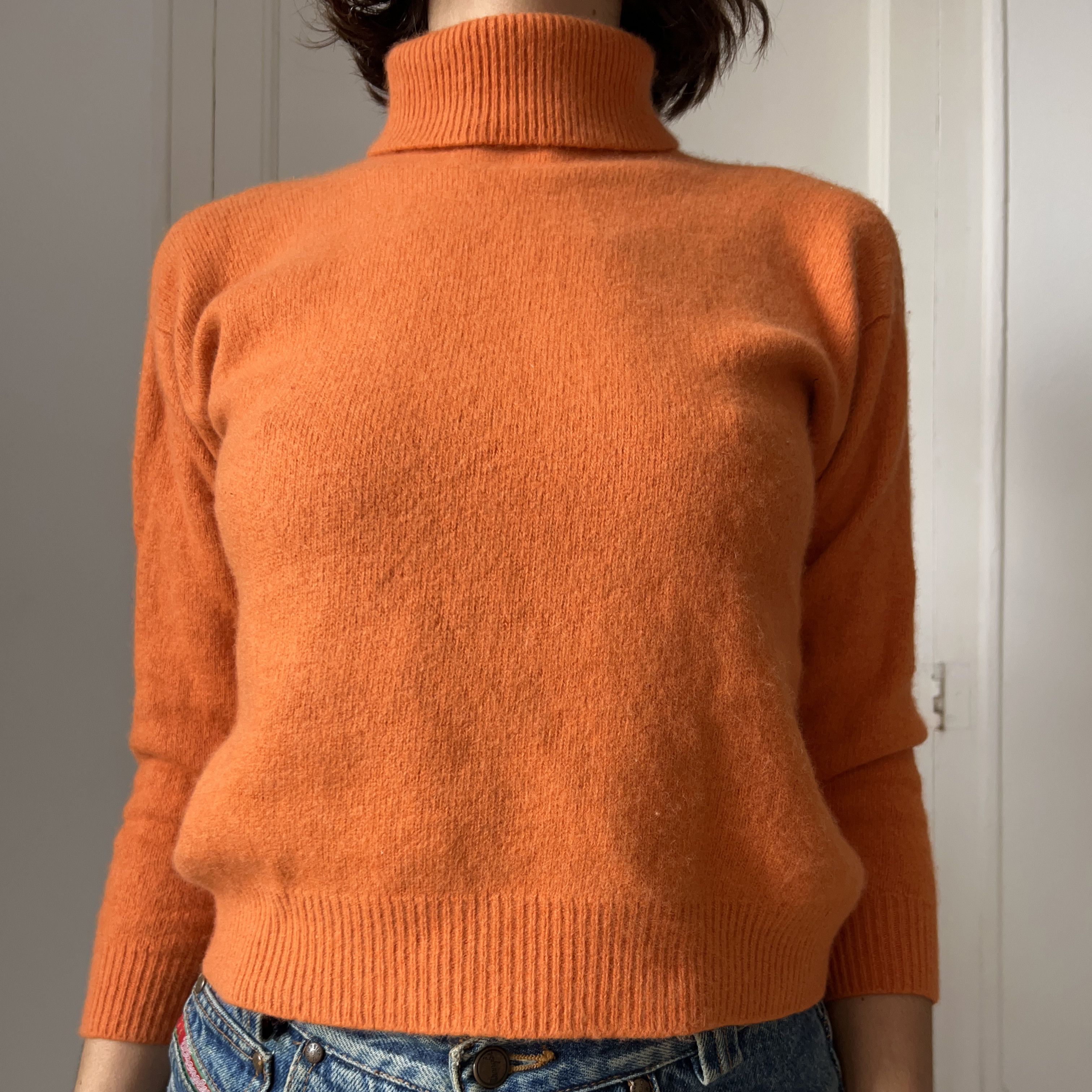 Vintage Vintage 70s Orange Turtleneck Sweater Size S / US 4 / IT 40 - 8 Thumbnail