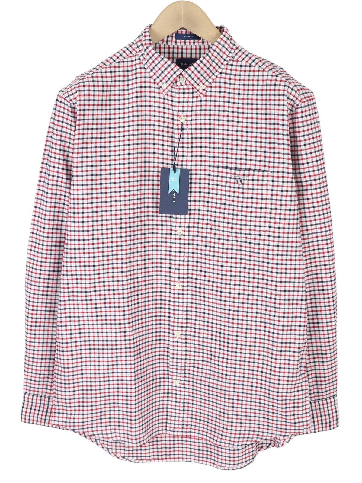 Gant OXFORD TATTERSALL L Equestrian Red Button-Down 87494 Size US L / EU 52-54 / 3 - 1 Thumbnail