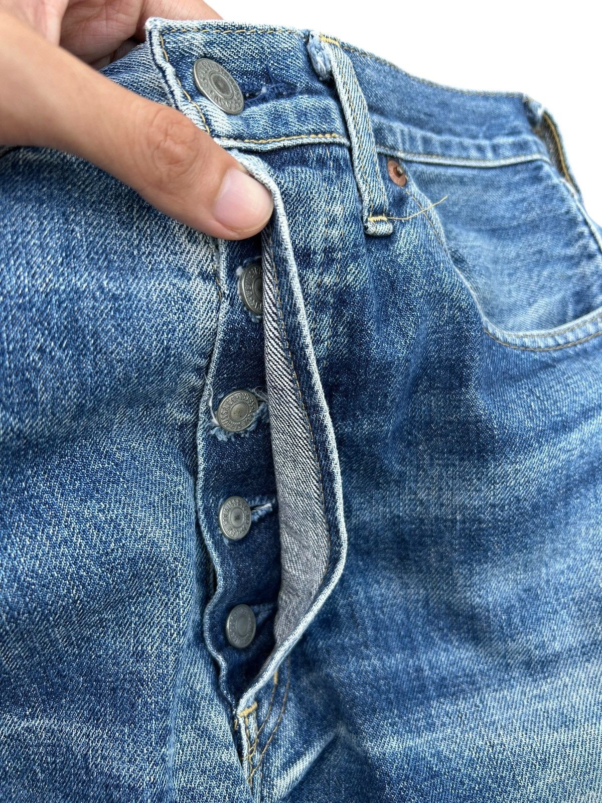 Kapital Thrashed Vintage Levis Big E Selvedge Denim Jeans Size US 31 - 5 Thumbnail