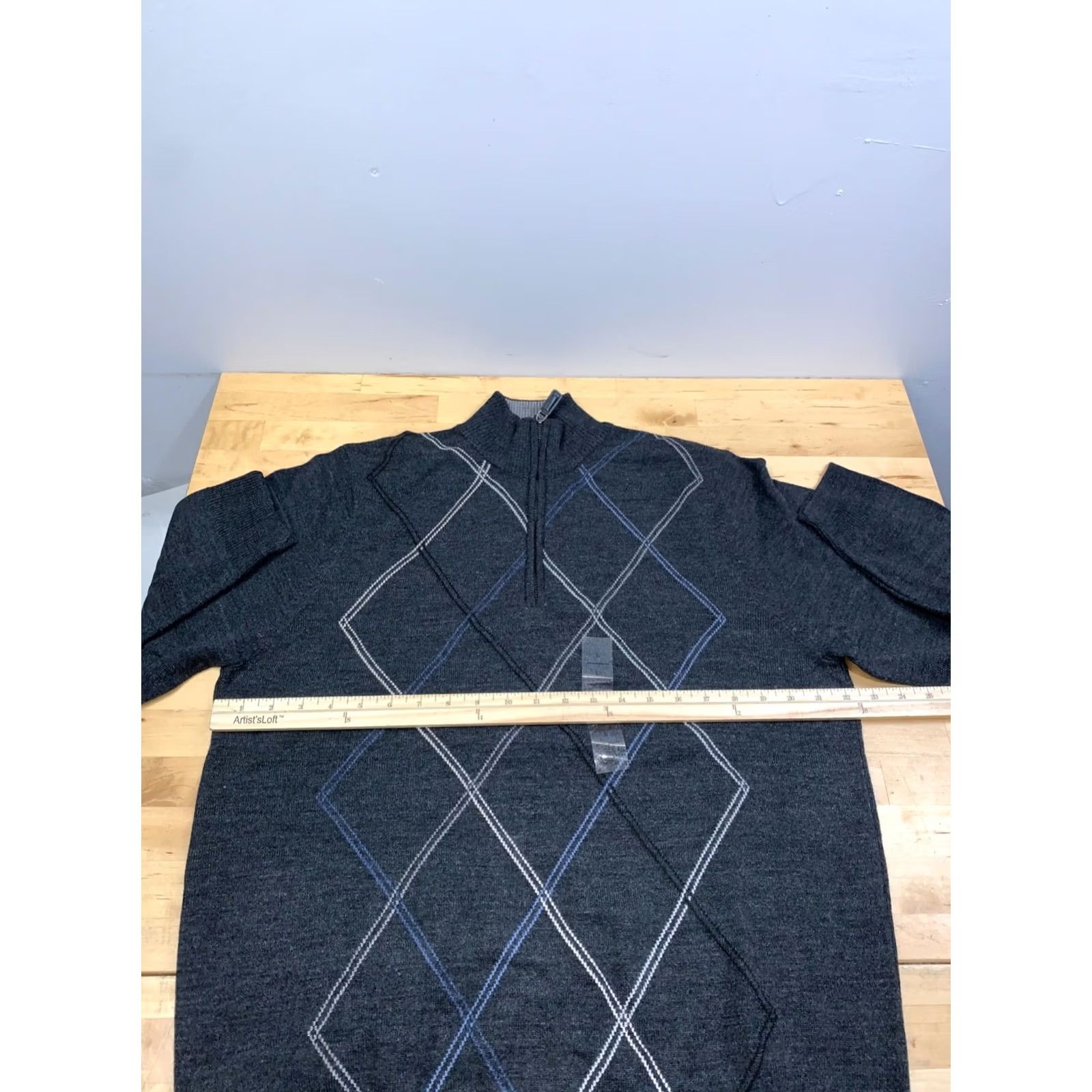 Vintage Tricots St Raphael Sweater Men L Gray 1/4 Zip Polo Casual NWT 13347 Size US L / EU 52-54 / 3 - 4 Thumbnail