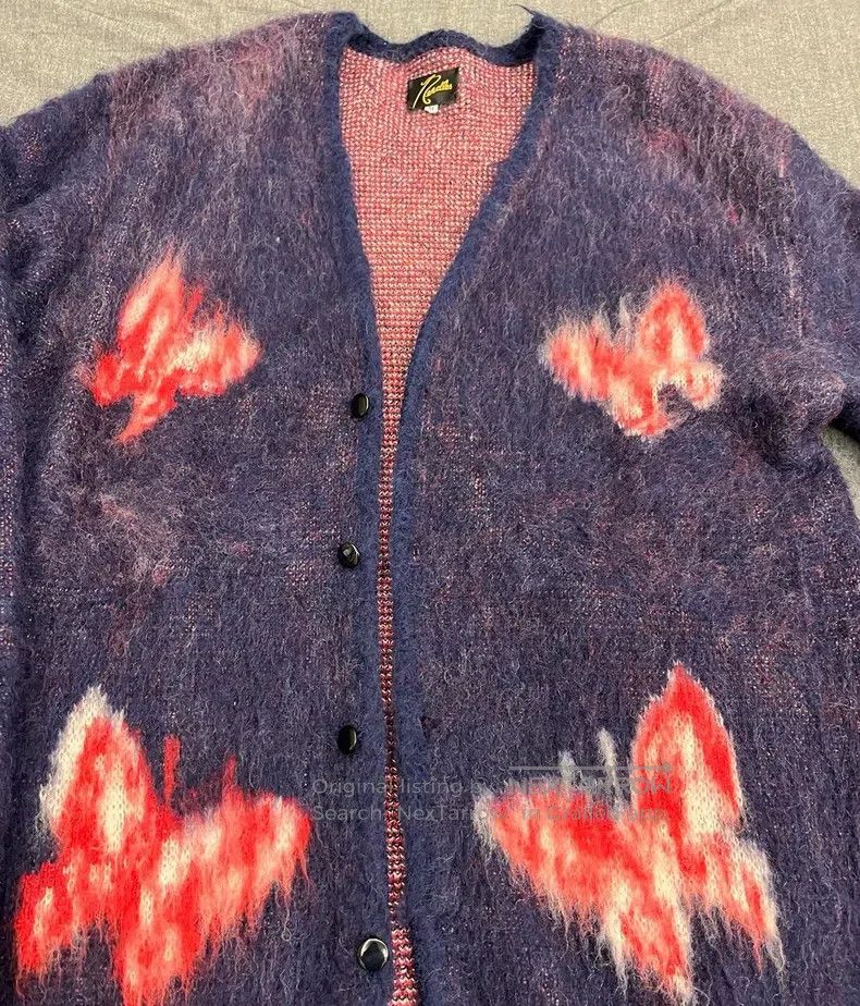 Needles Needles Purple butterfly horsehair sweater Size US M / EU 48-50 / 2 - 4 Thumbnail